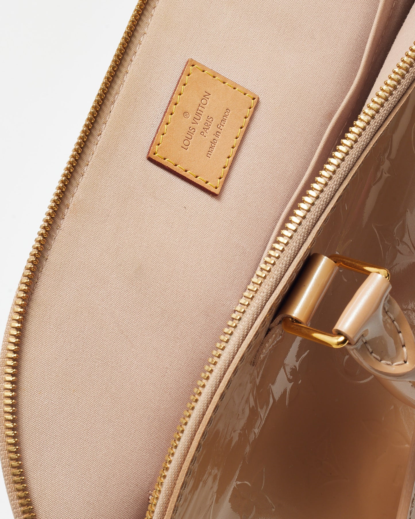 Louis Vuitton Beige Monogram Vernis Patent Leather Alma GM