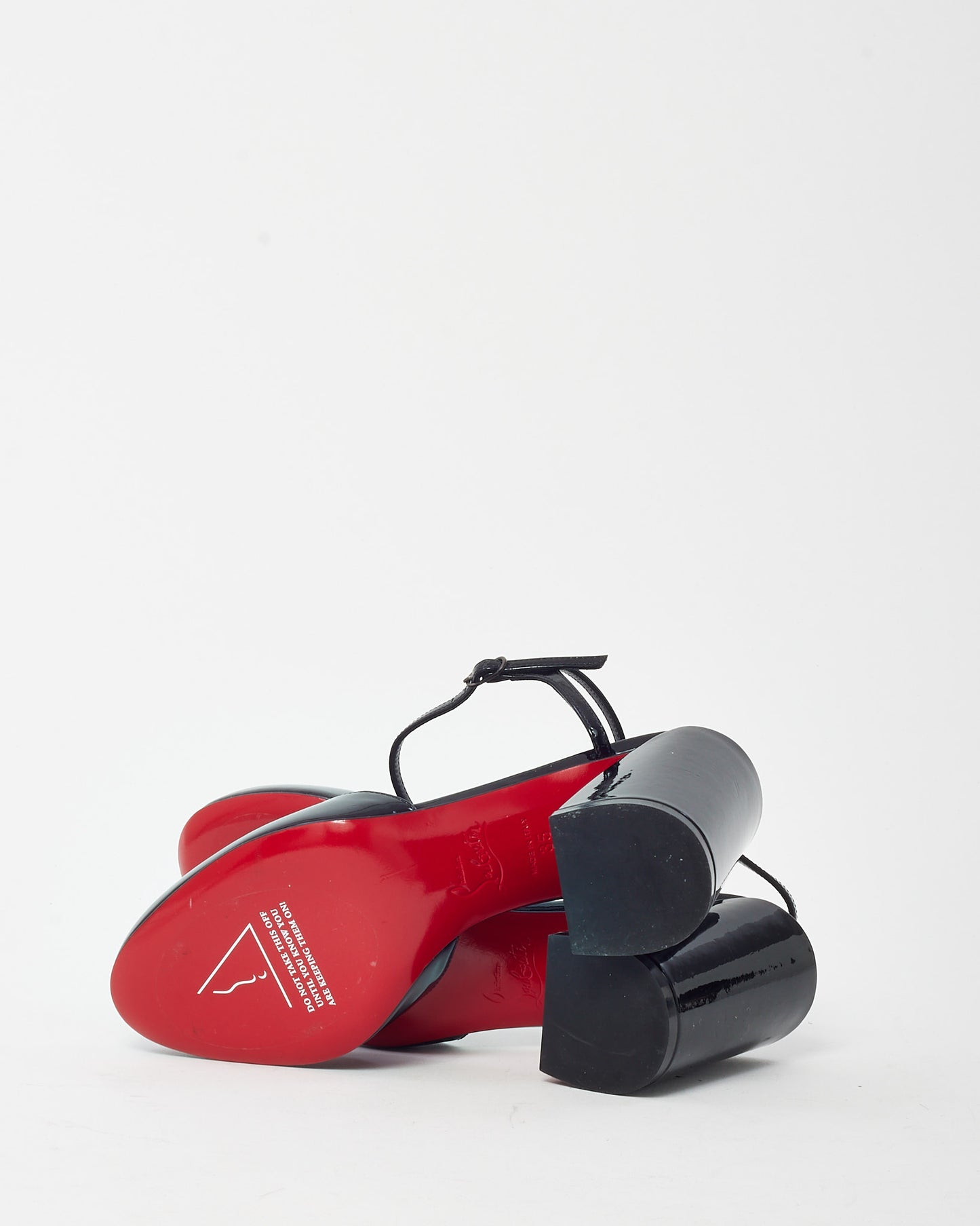 Christian Louboutin Black Patent Leather Jane 85mm Mary Jane Pumps - 35