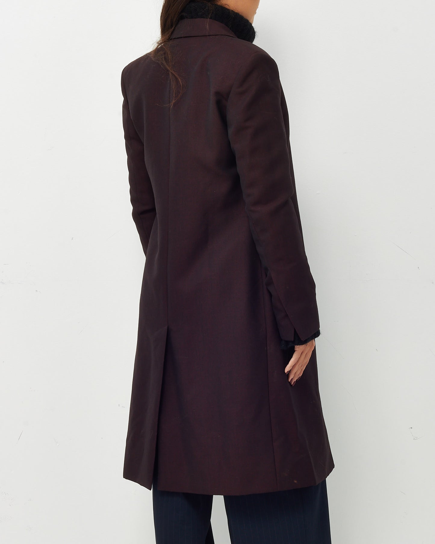 Gucci Vintage Burgundy Wool and Mohair Blend Blazer Coat - 40 IT / US 4