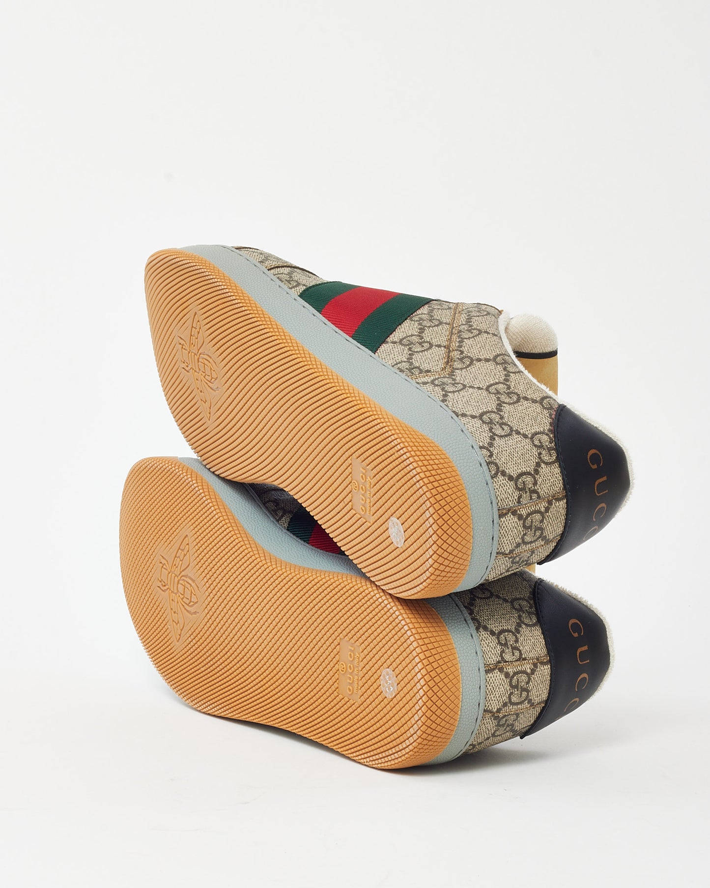 Gucci Men's Beige GG Monogram Supreme Canvas Screener Sneakers - 9.5 MEN