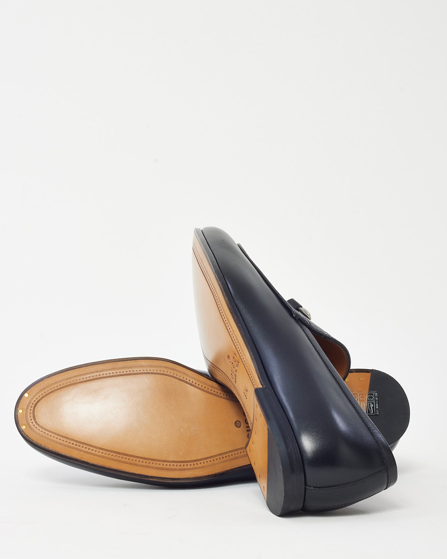 Gucci Men's Black GG Monogram Leather SHW Horsebit Loafers - 9.5 MEN