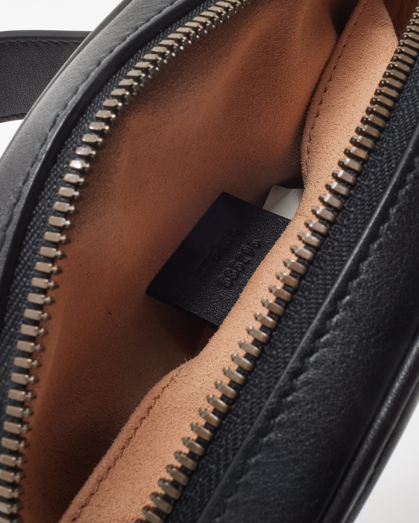 Gucci Black Chevron Leather GG Marmont Belt Bag - 85/34