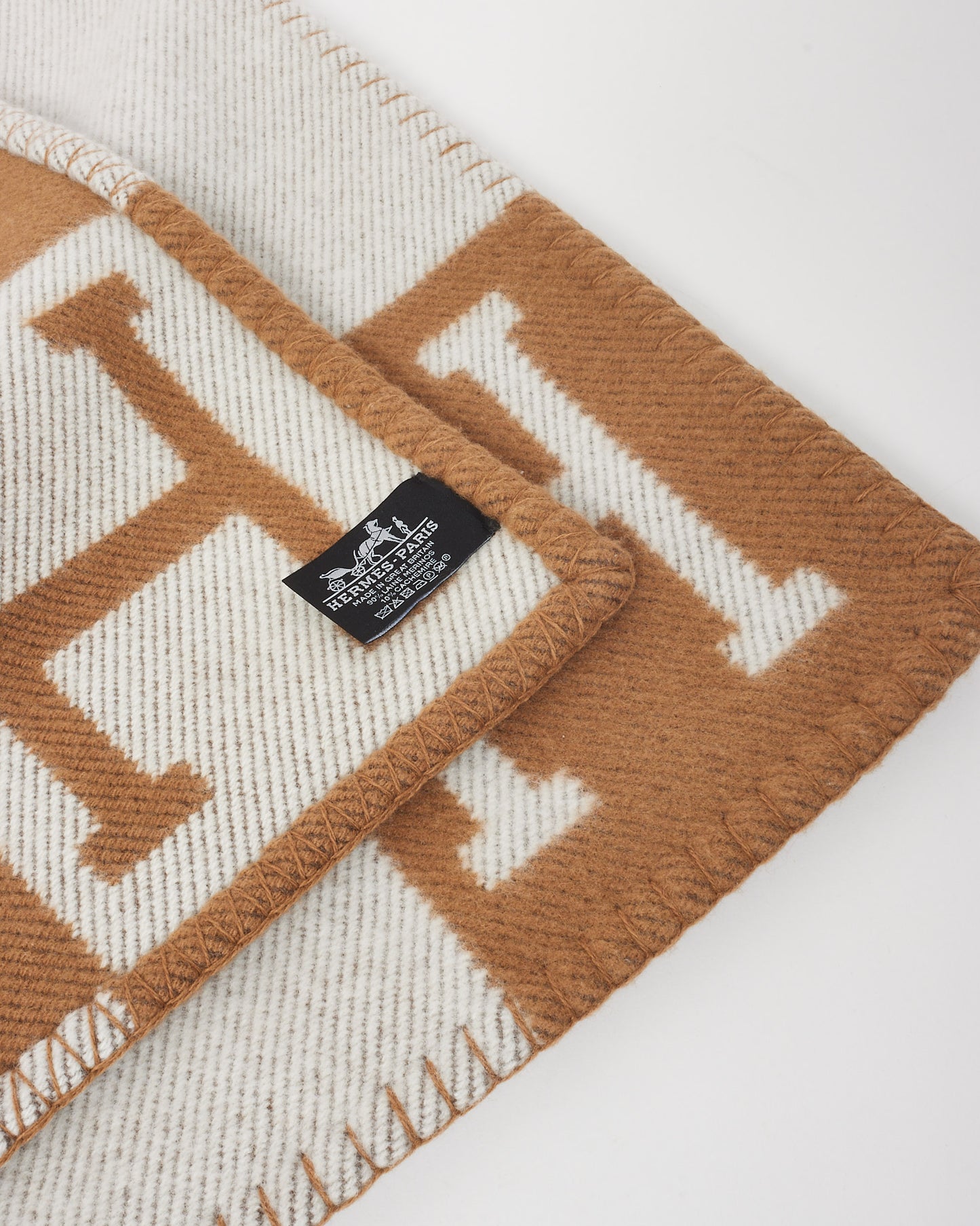 Hermès Brown Wool Avalon III Throw Blanket