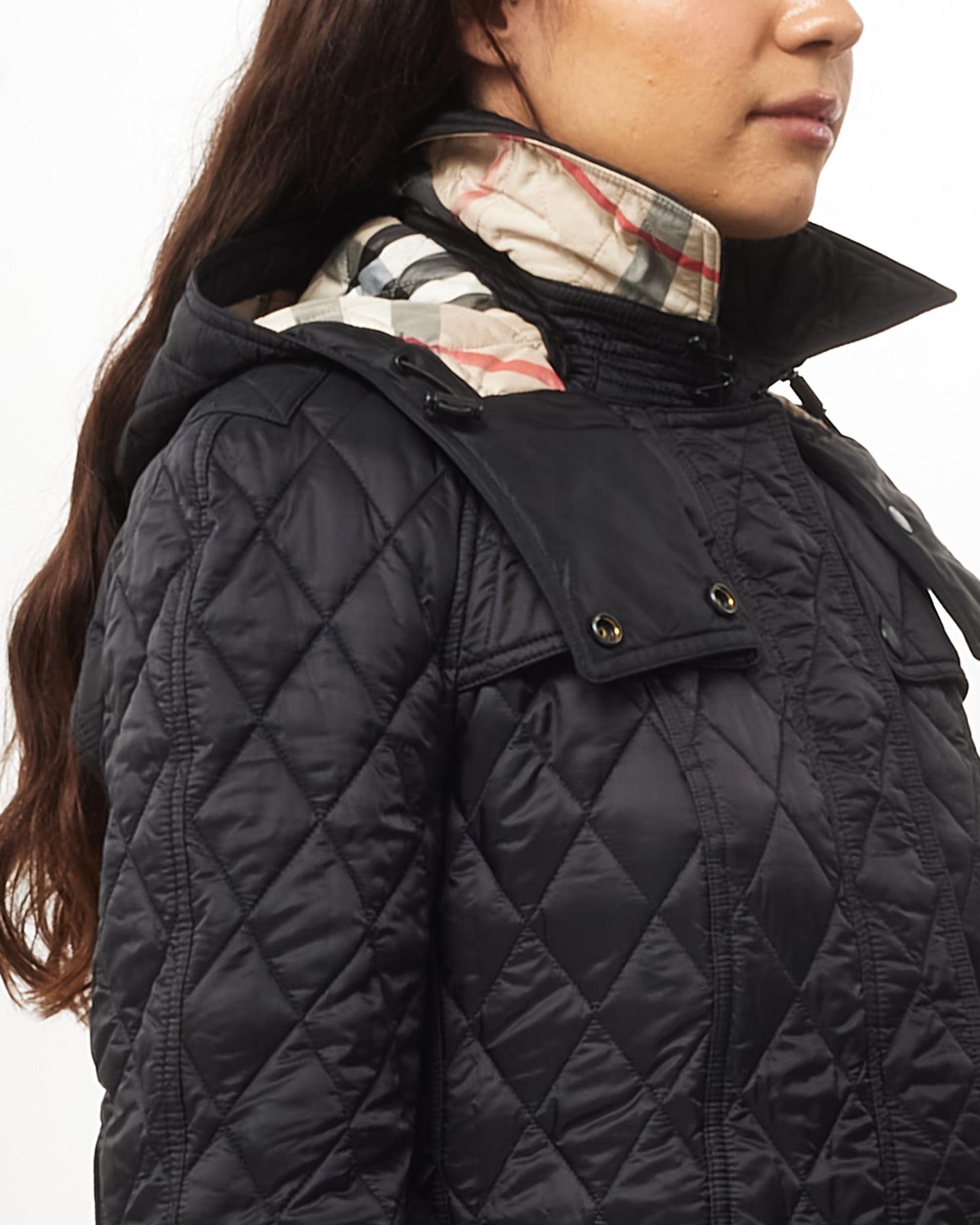 Burberry Black Diamond Quilted Nylon Finsbridge Jacket - M