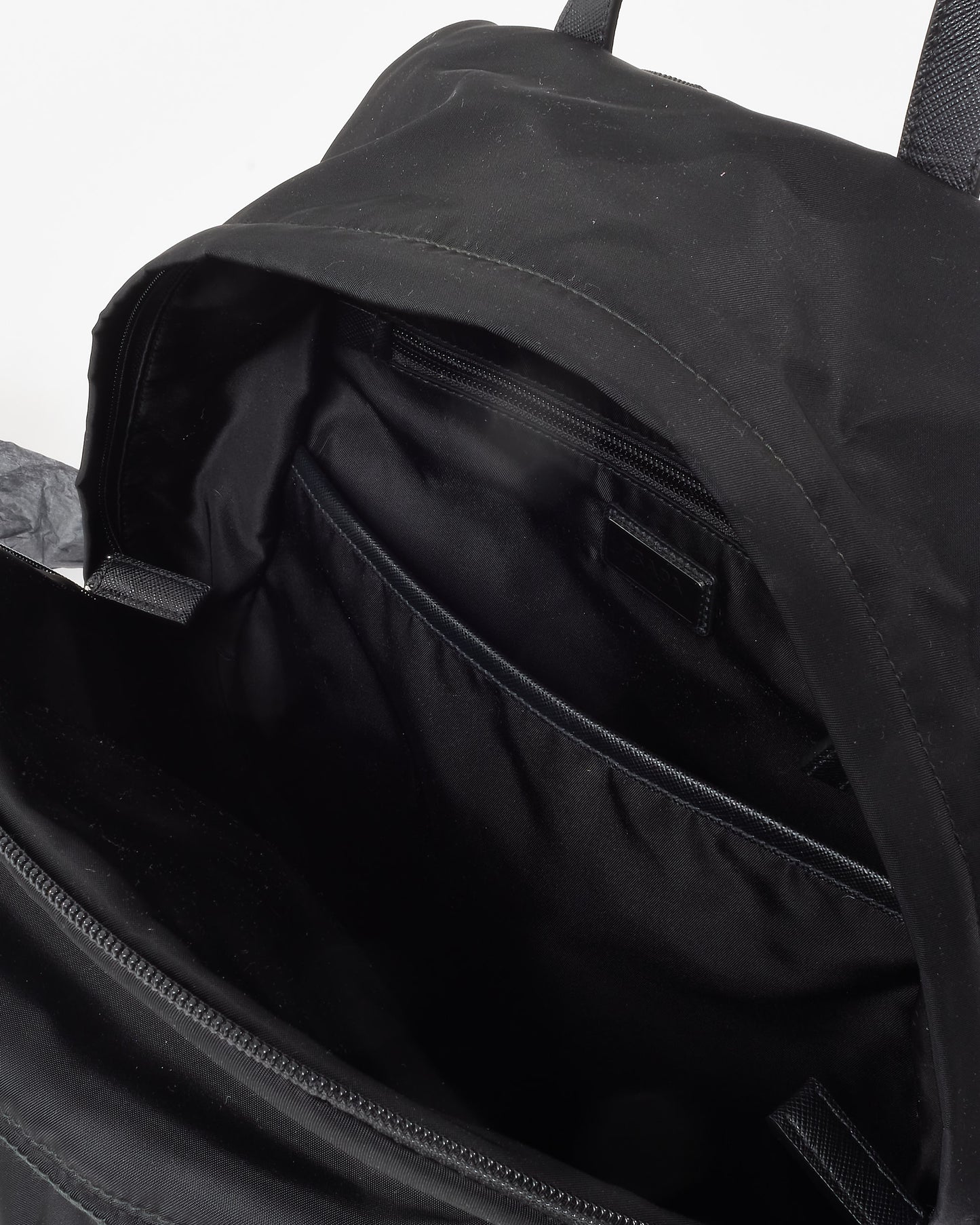 Prada Black Nylon Montagna Saffiano Day Backpack