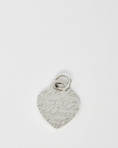 Tiffany & Co. Sterling Silver Notes Cursive Heart Tag Charm