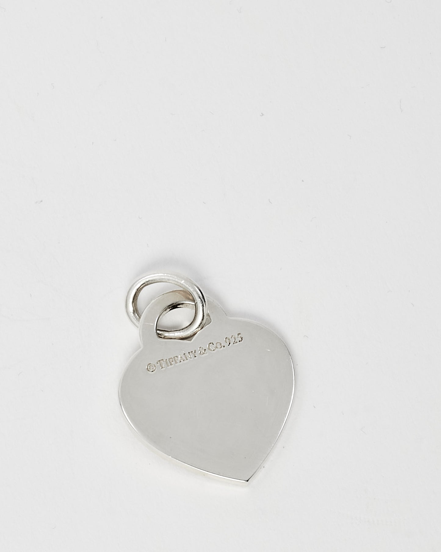 Tiffany & Co. Sterling Silver Notes Cursive Heart Tag Charm