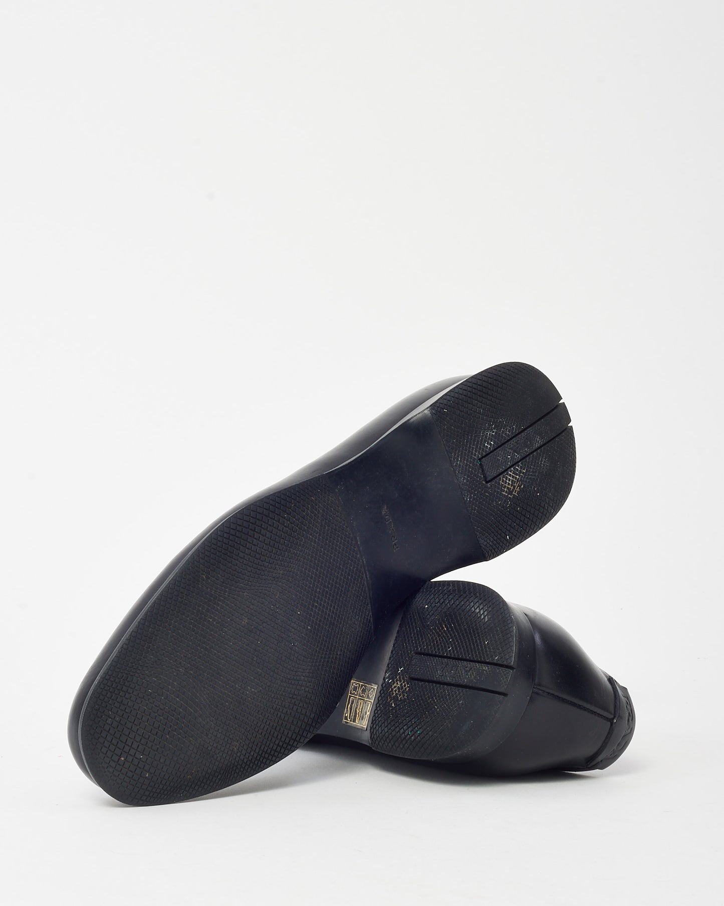 Prada Men's Black Leather Loafers - 7 MEN