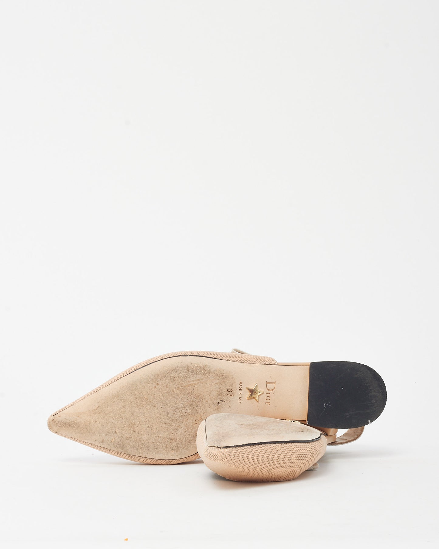 Dior Nude Technical Fabric J'Adior Slingback Flats - 37