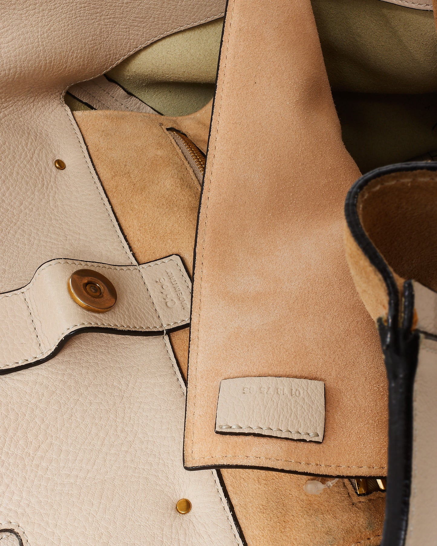 Chloé White Leather Milo Zip Shopping Tote Bag