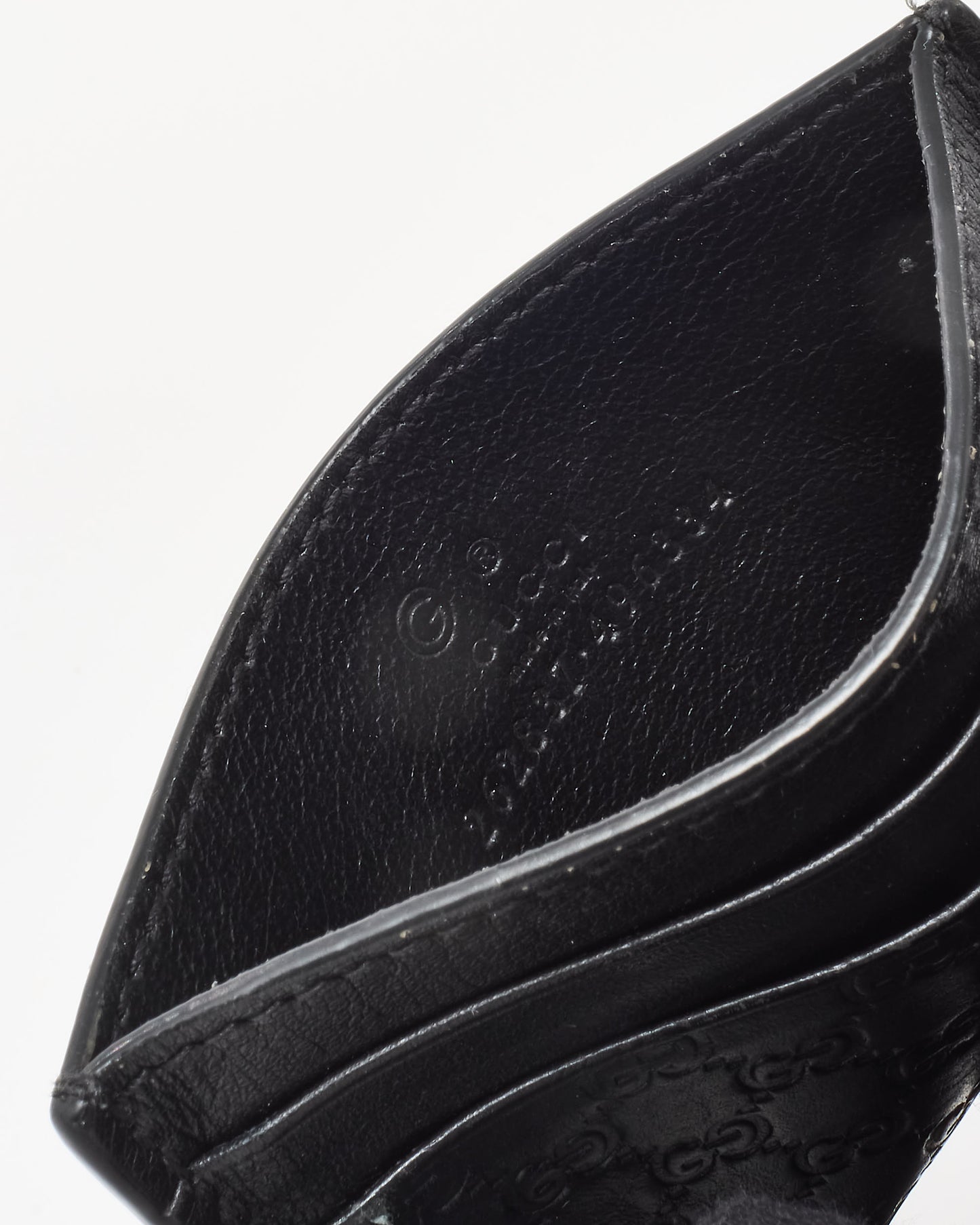 Gucci Black GG Guccissima Monogram Leather Card Holder