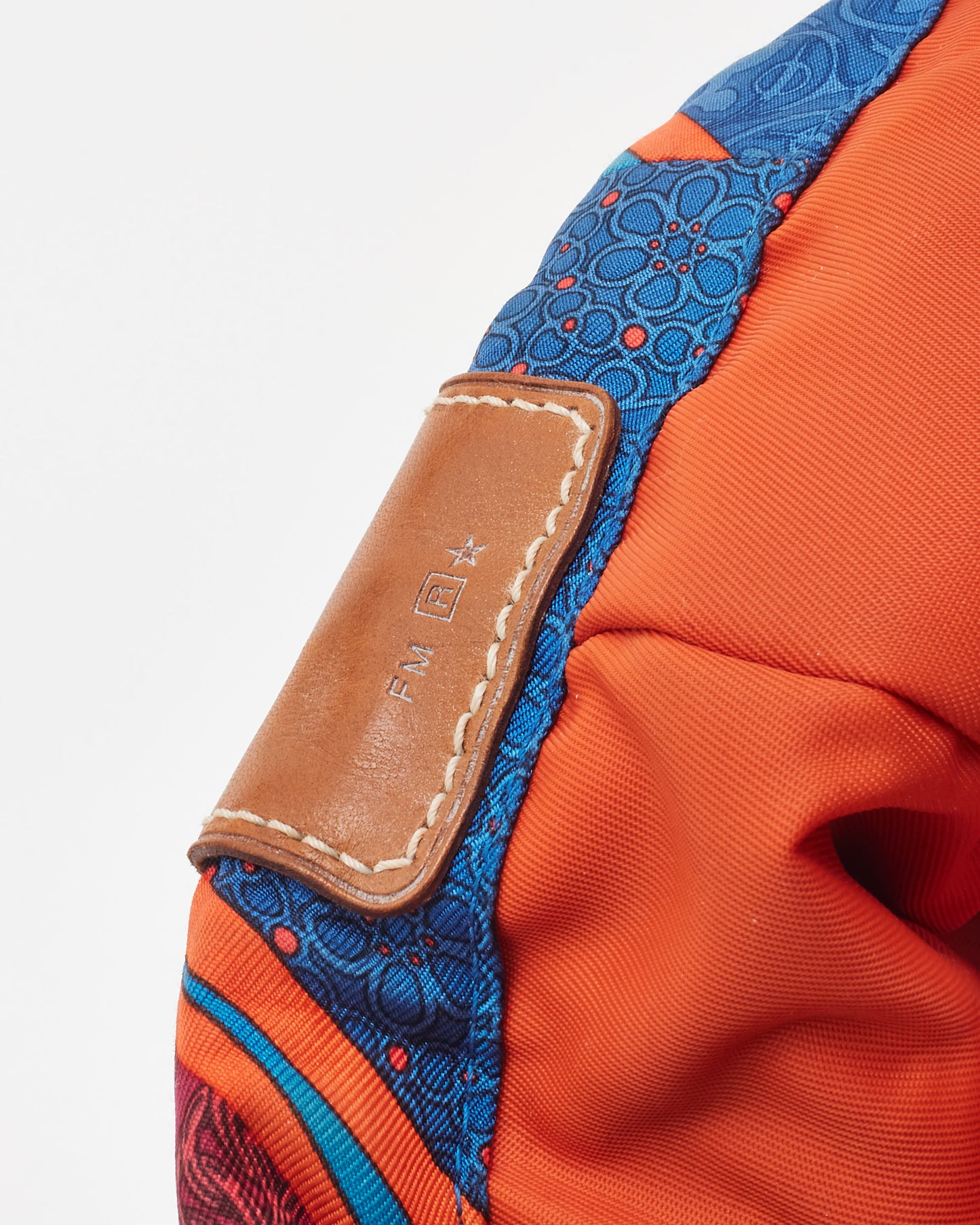 Hermès Blue & Multi Graphic Silk Fourbi 25 Pouch