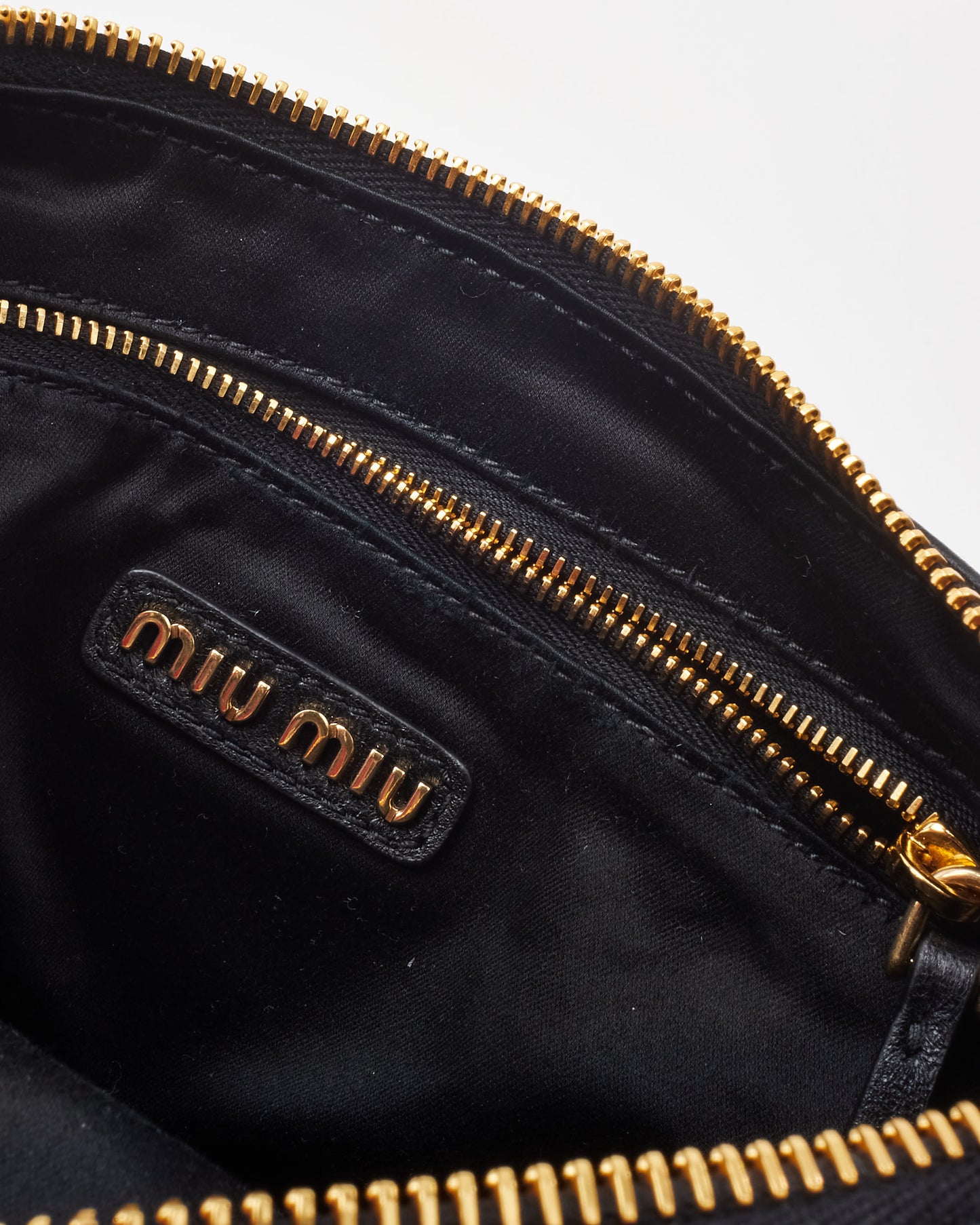 Miu Miu Black Nappa Leather Pocket Shoulder Bag