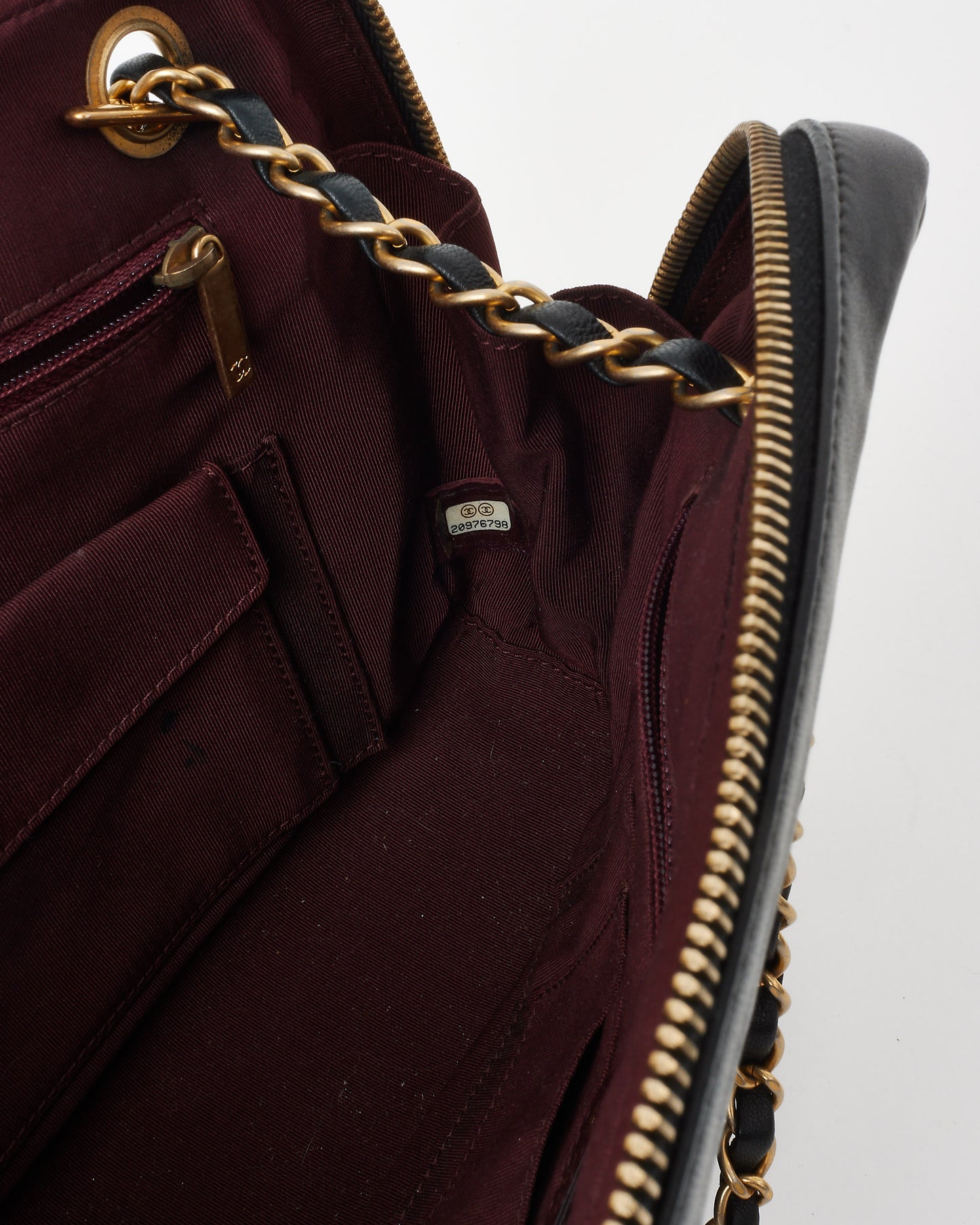 Chanel Black Chevron Quilted Calfskin Leather Camera Shoulder Bag