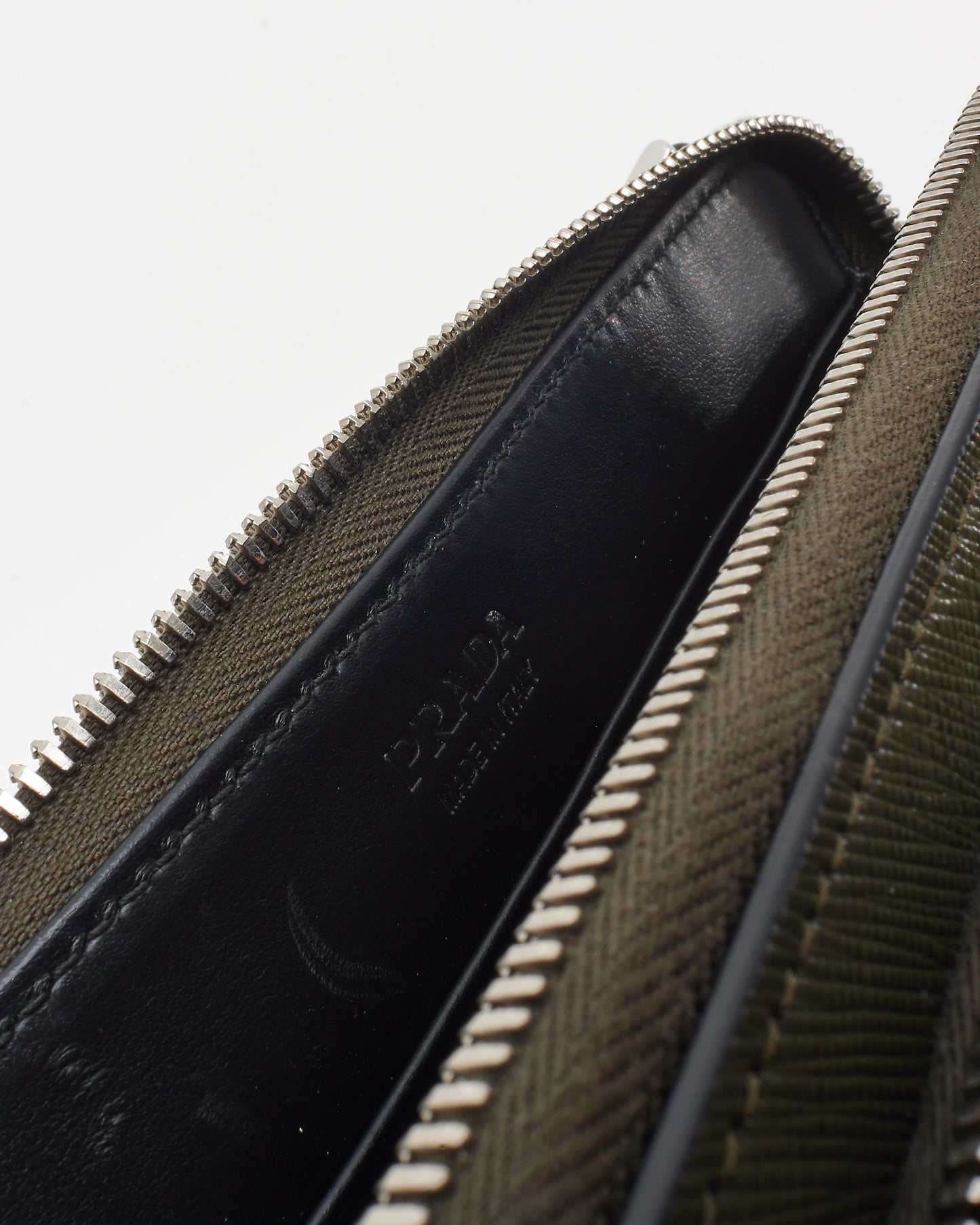 Prada Khaki Green Saffiano Leather Logo Belt Bag