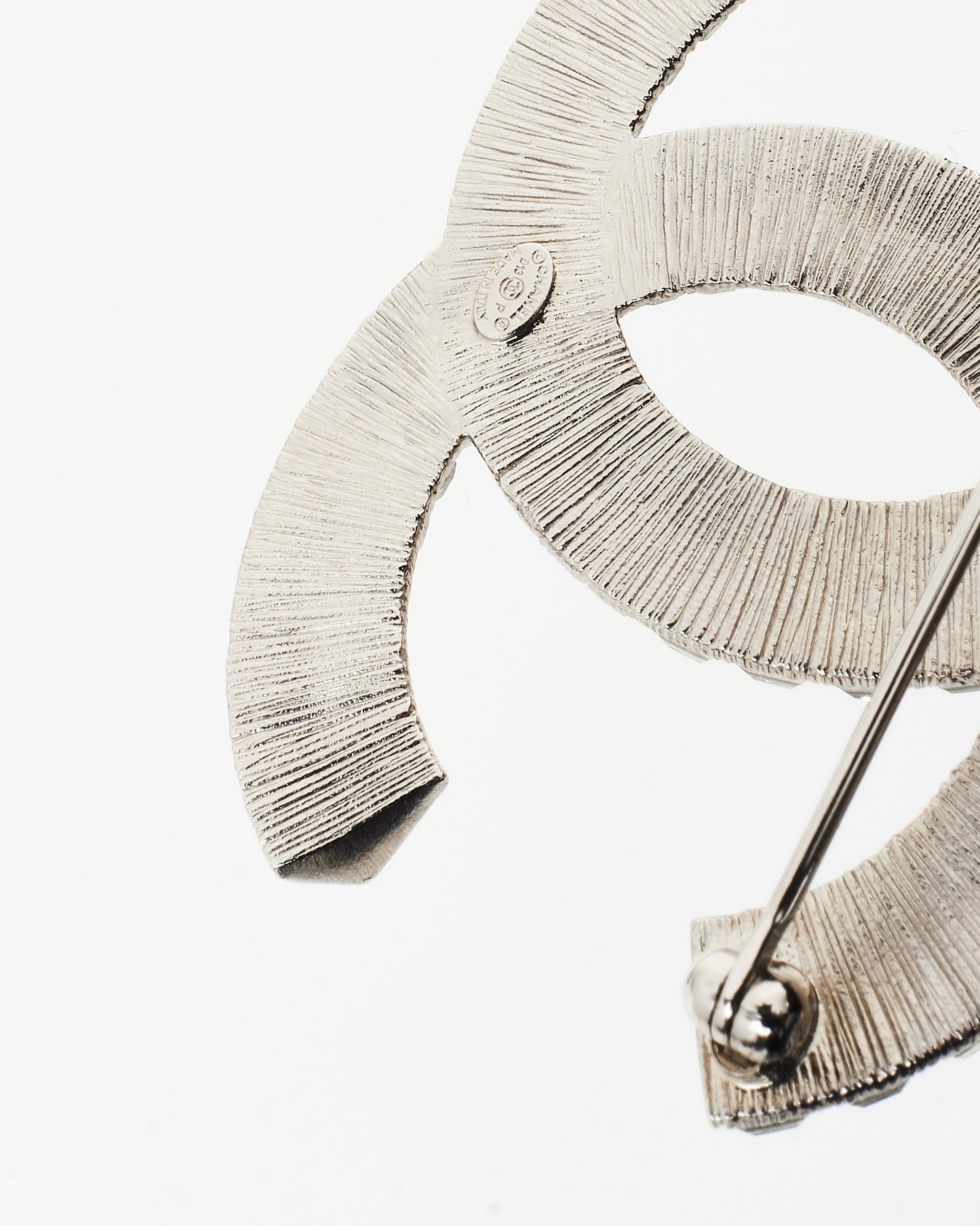 Chanel Silver Crystal Baguette Brooch