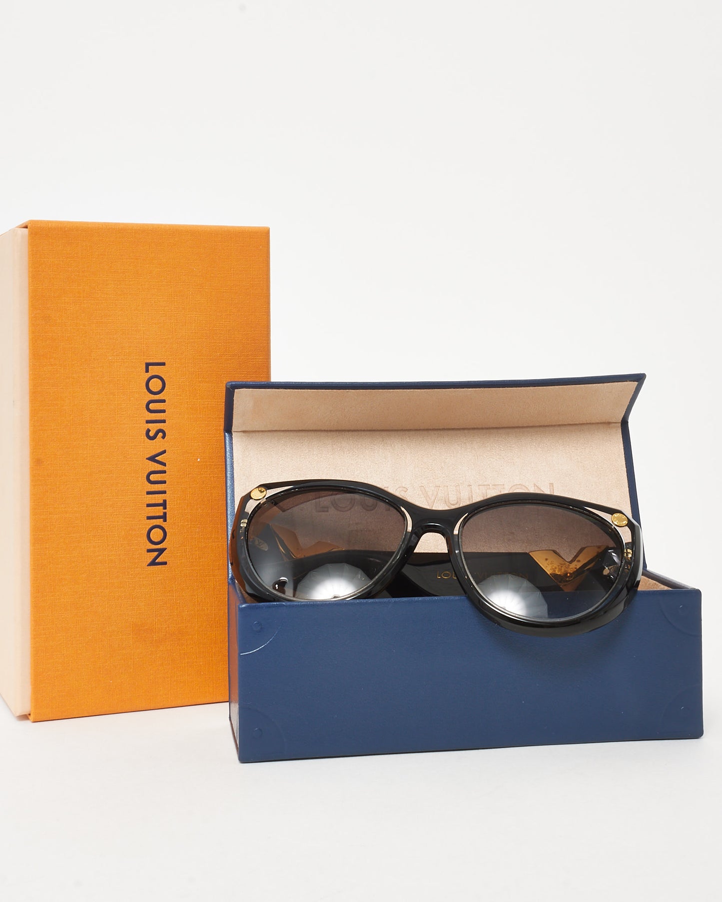 Louis Vuitton Black & Gold Stud My Fair Lady Cat Eye Z1146W Sunglasses