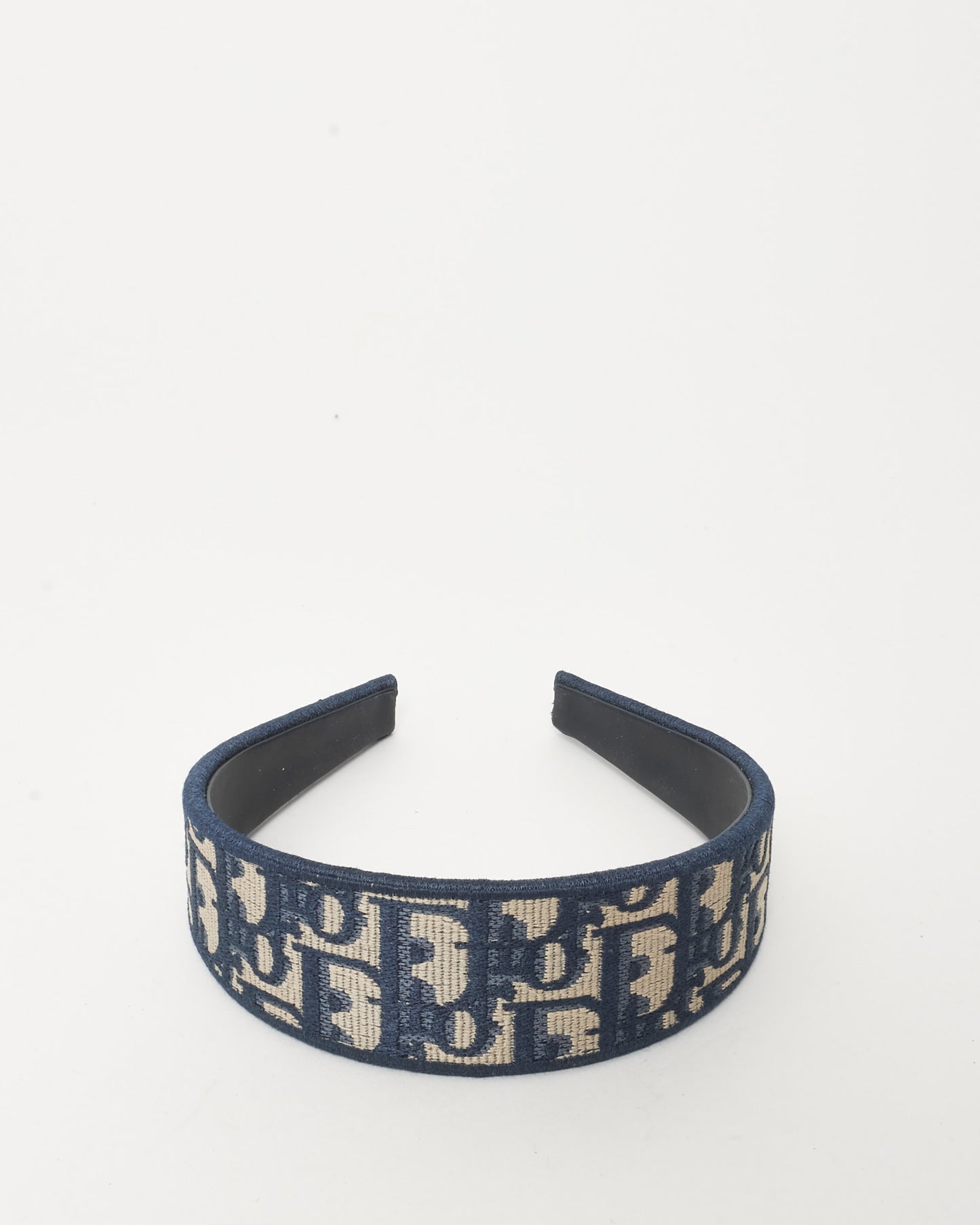 Dior Navy Blue Embroidery Monogram Oblique Dior Band Headband