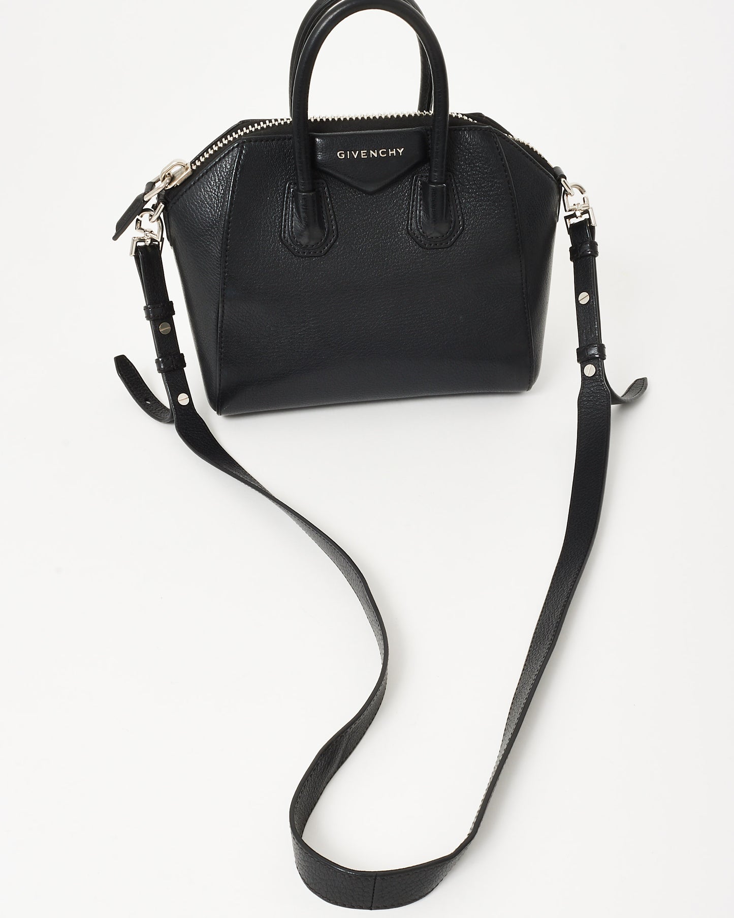 Givenchy Black Grained Leather Mini Antigona Bag