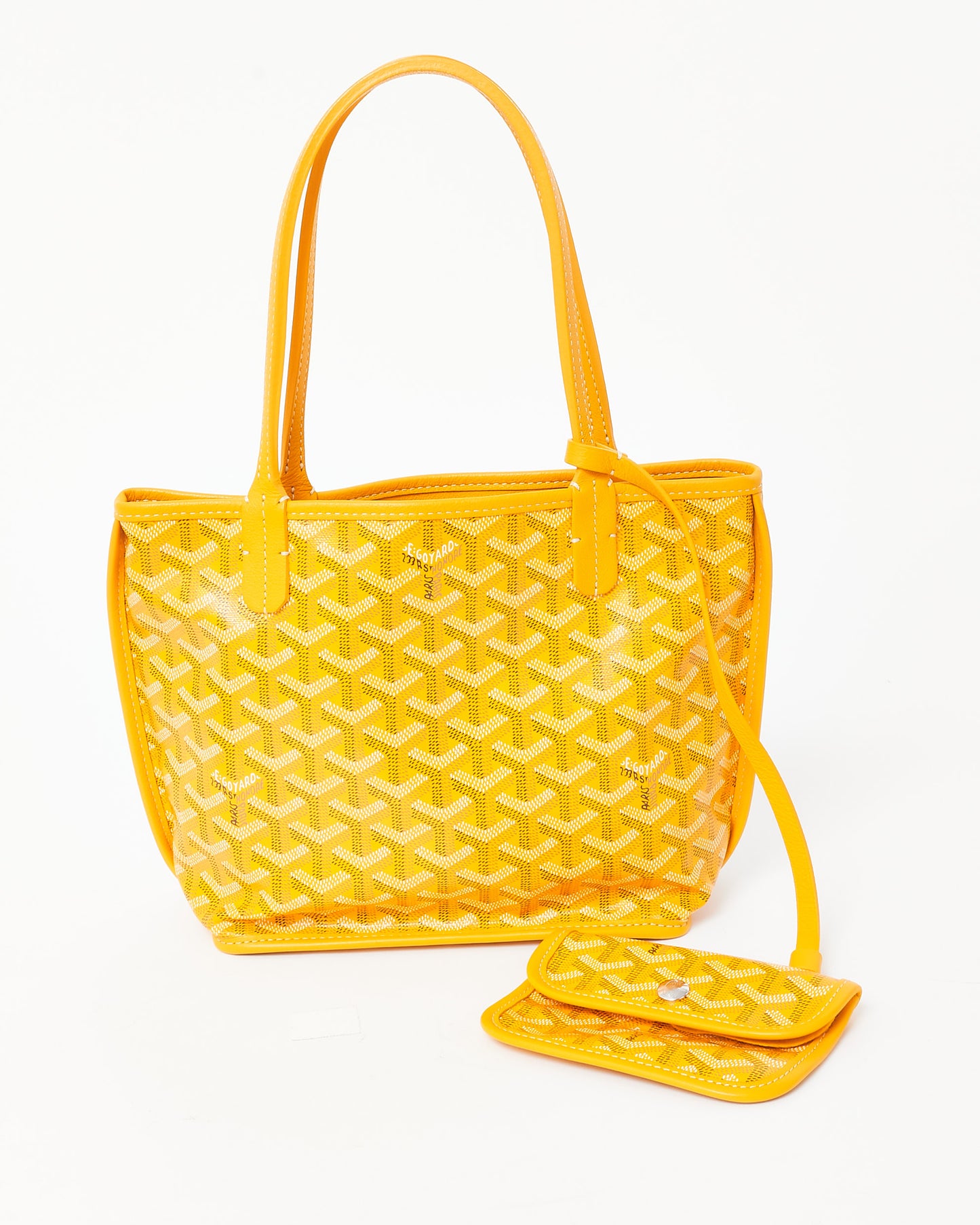 Goyard Yellow Goyardine Coated Canvas Reversible Mini Anjou Bag