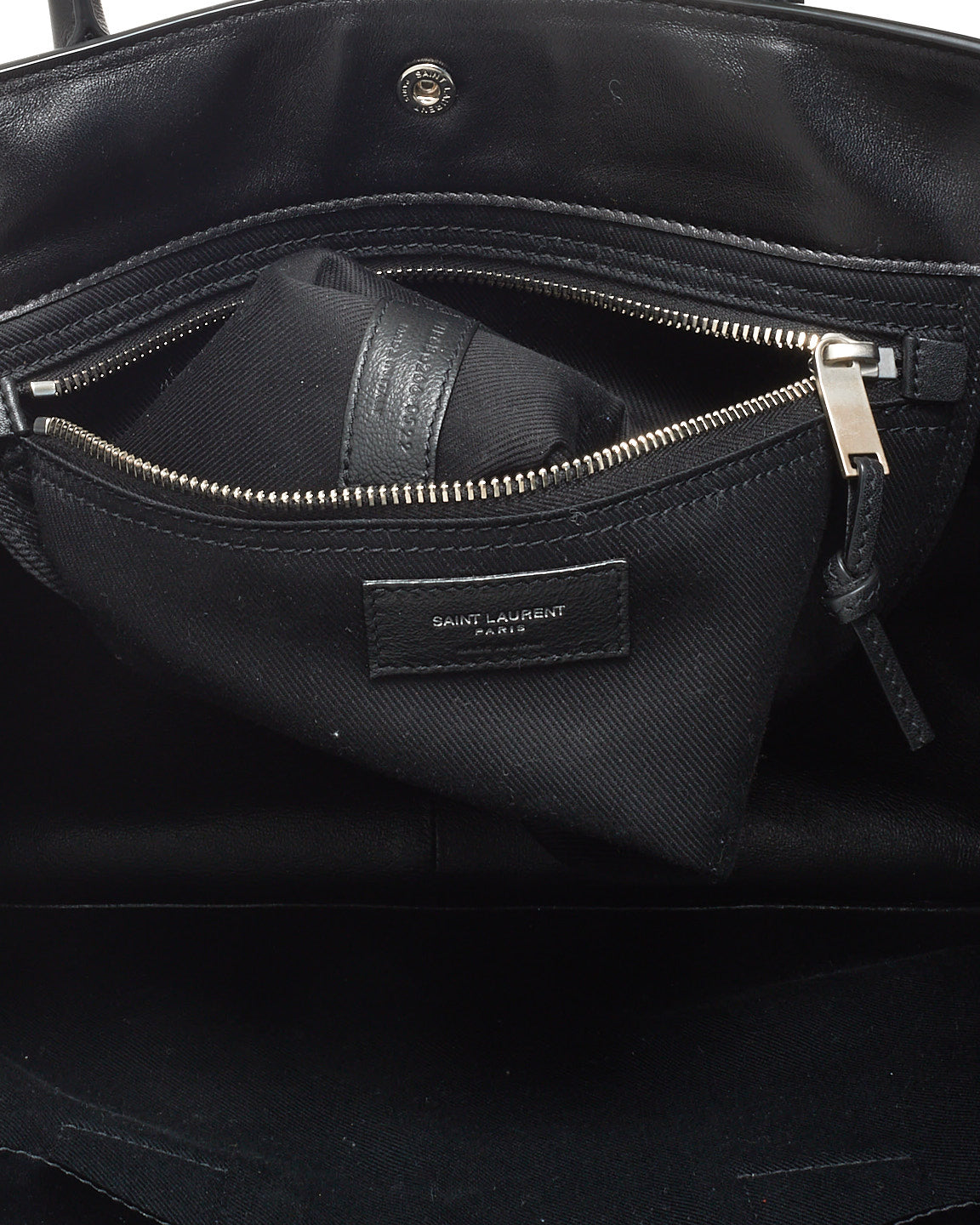 Saint Laurent Black Smooth Leather Large Rive Gauche Tote