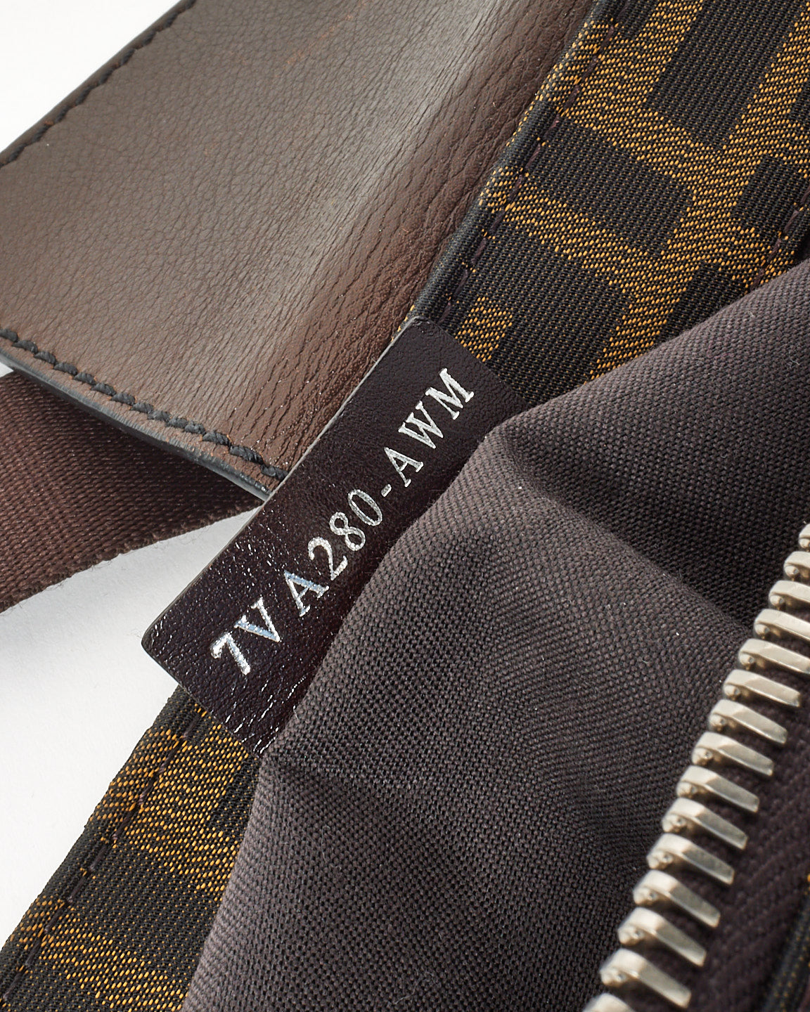 Fendi Brown Tobacco FF Zucca Print Canvas Double Pocket Belt Bag