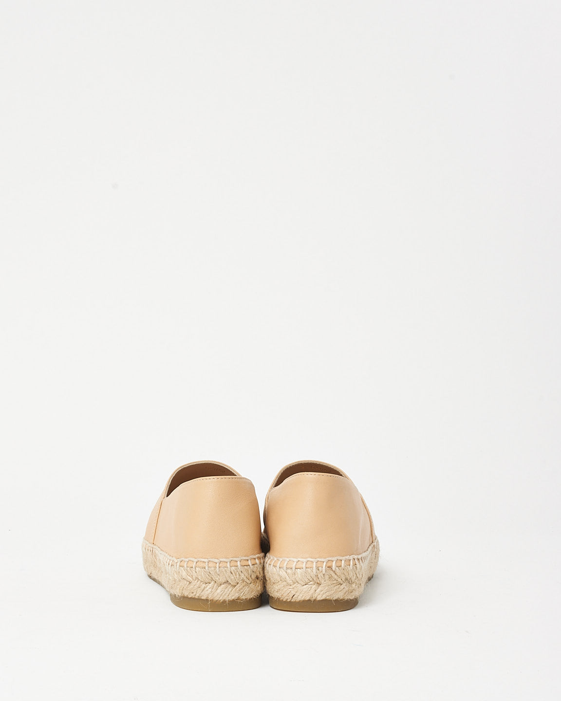 Chanel Beige Leather CC Logo Espadrilles - 38