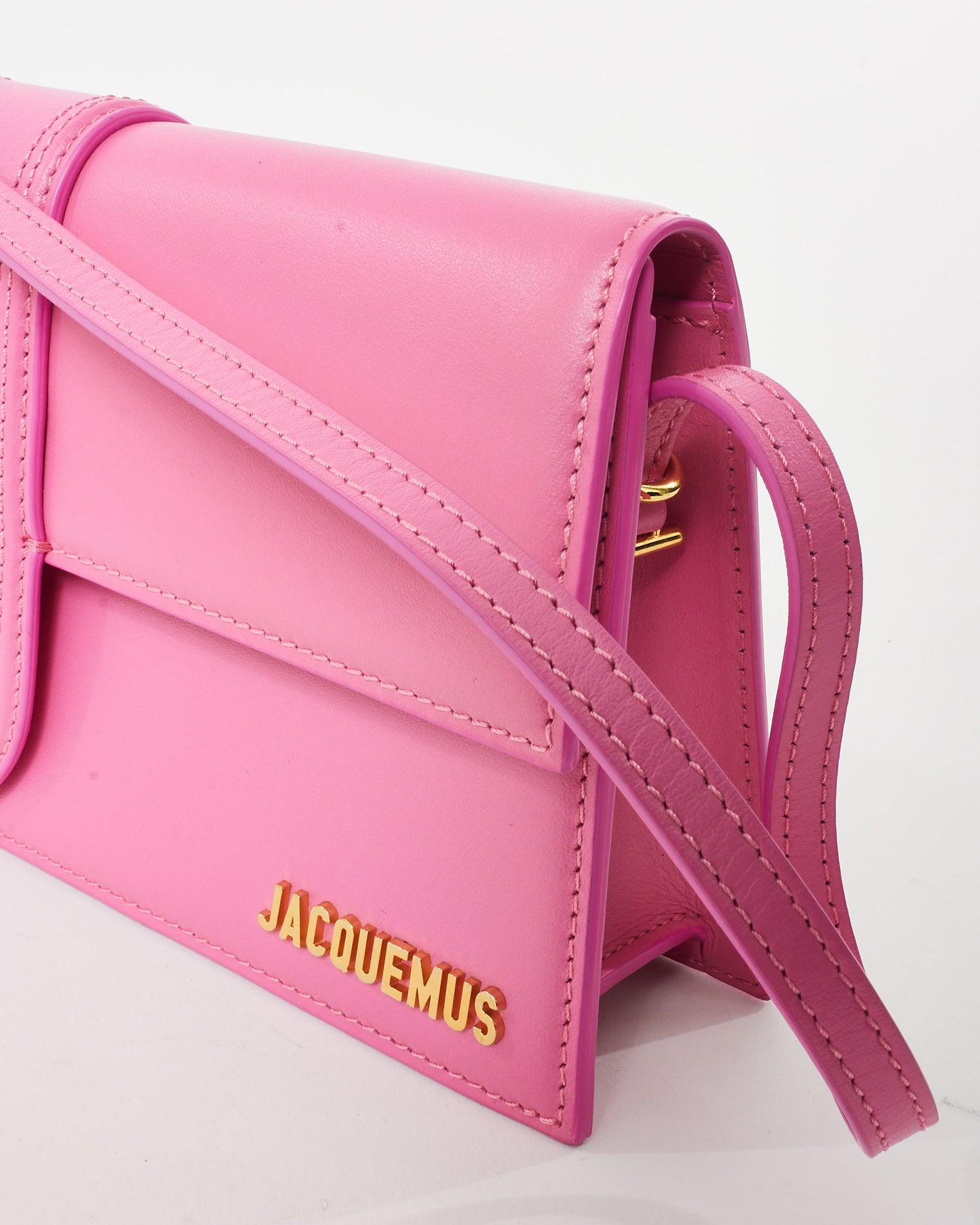 Jacquemus Pink Leather Long Bambino Shoulder Bag