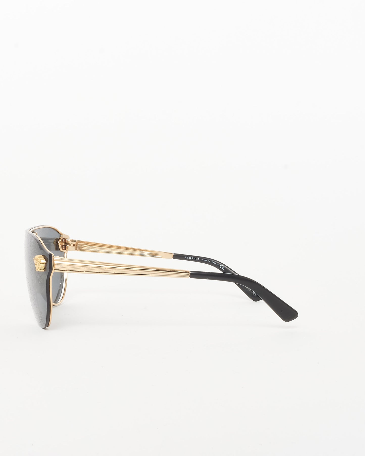 Versace Black & Gold Medusa Head Shield MOD2161 Sunglasses