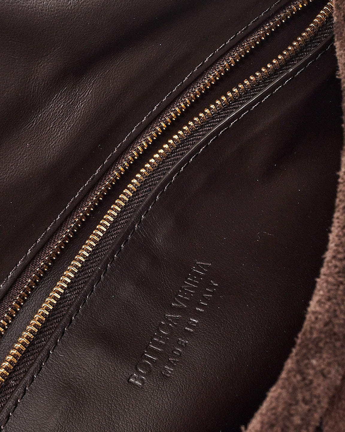 Bottega Veneta Brown Fondant Intrecciato Suede Small Hop Shoulder Bag