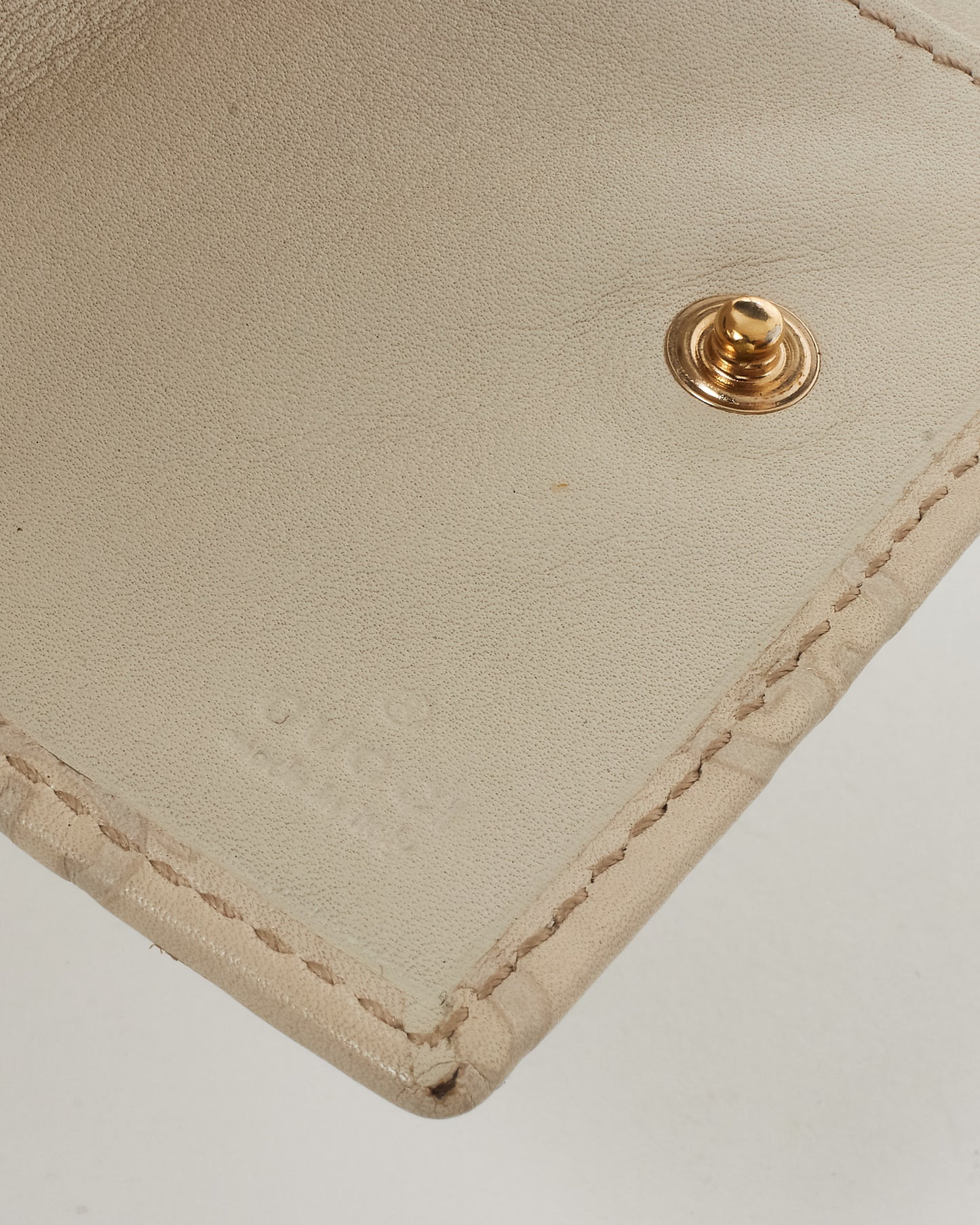 Gucci White Monogram Guccissima GG Leather Compact Wallet