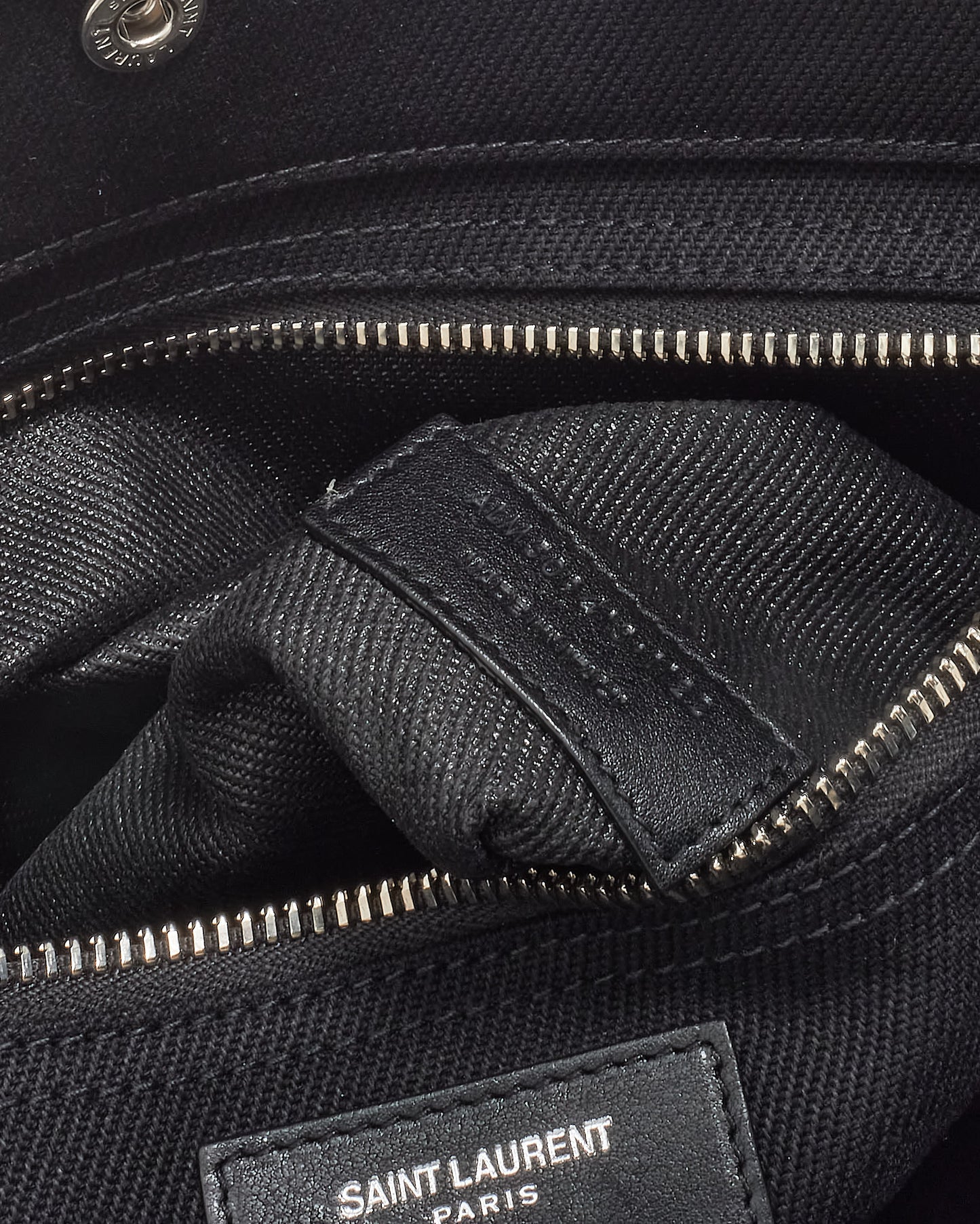 Saint Laurent Black Canvas Rive Gauche Large Tote Bag