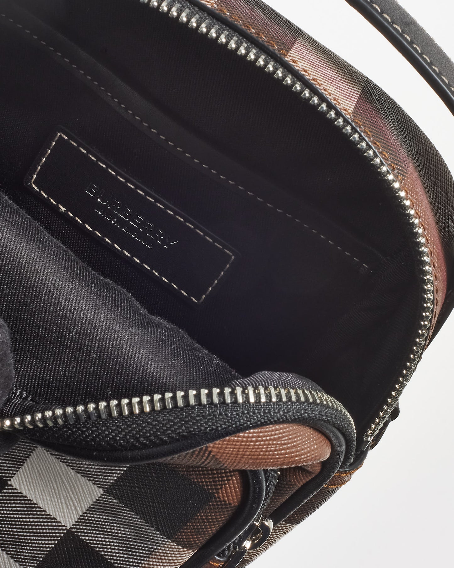 Burberry Brown Dark Birch House Check Coated Canvas Wyatt Crossbody Bag