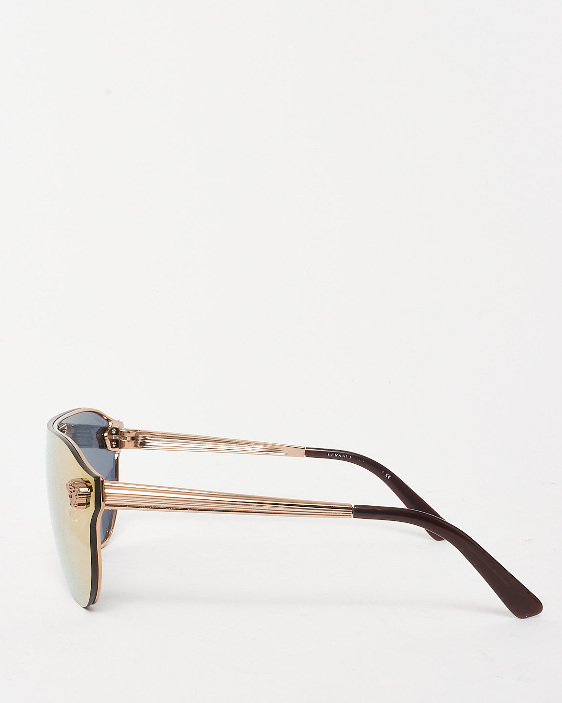 Versace Gold & Pink Mirrored Medusa Head Shield Aviator MOD2161 Sunglasses