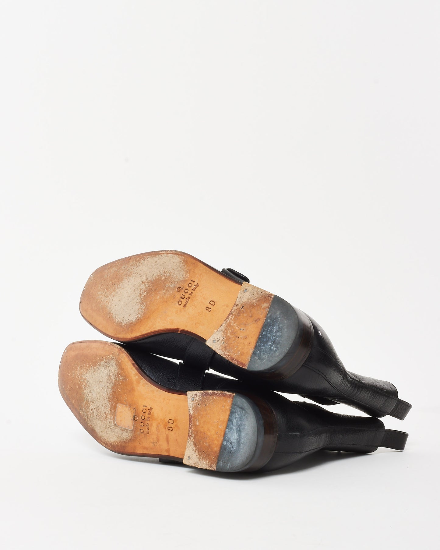 Gucci Men's Black Leather Buckle Chelsea Boots - 8 MEN