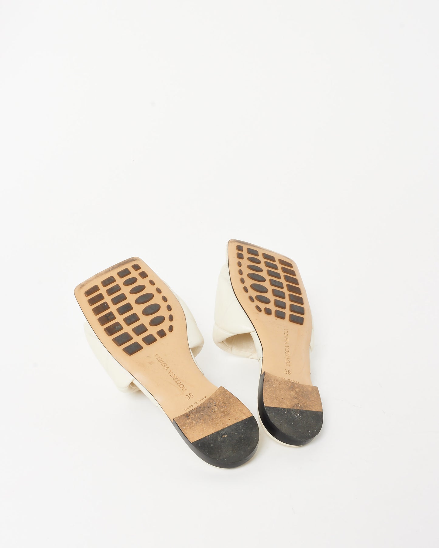 Bottega Veneta White Quilted Padded Leather Lido Flat Sandals - 36