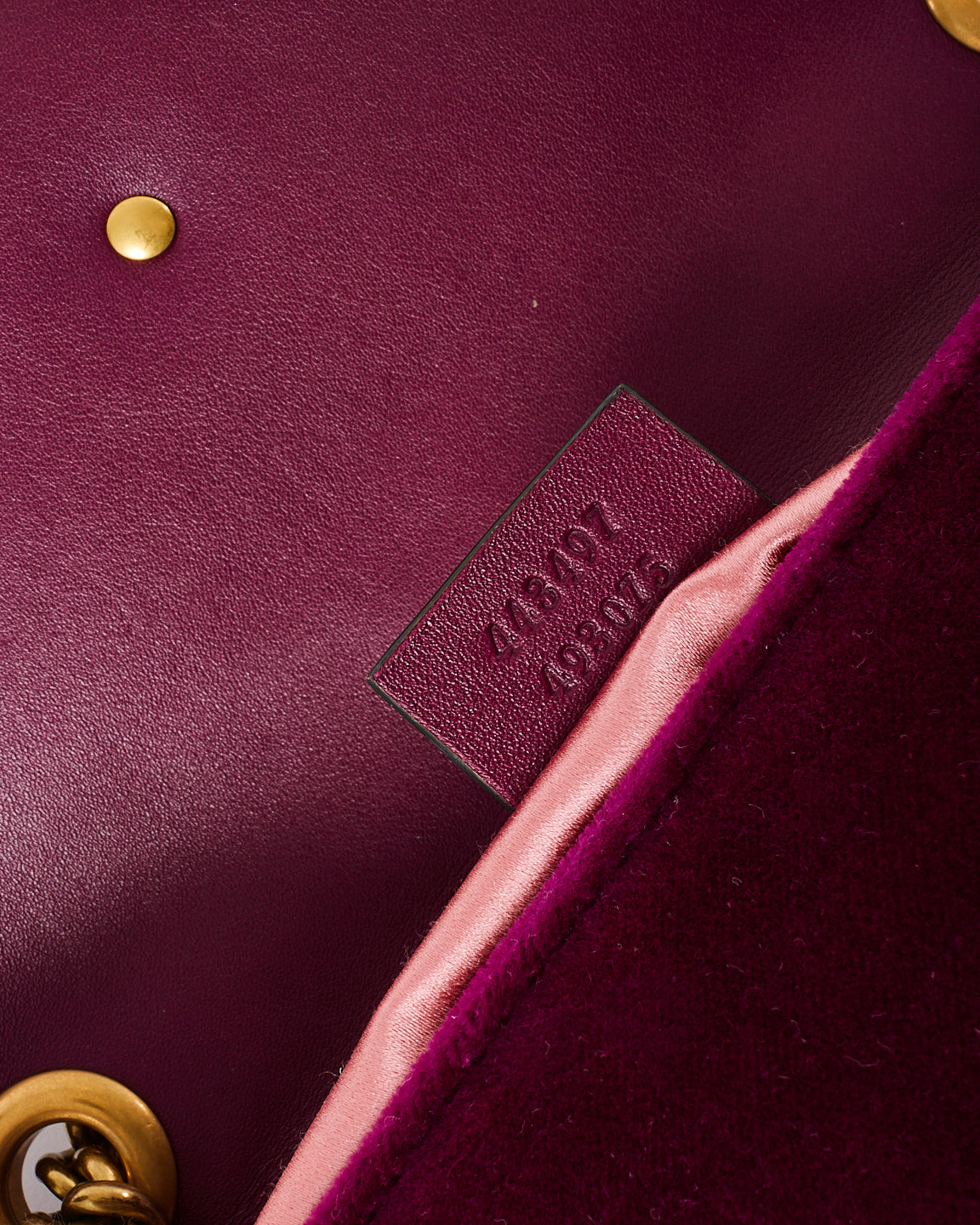 Gucci Fuchsia Matelassé Velvet Small GG Marmont Shoulder Bag