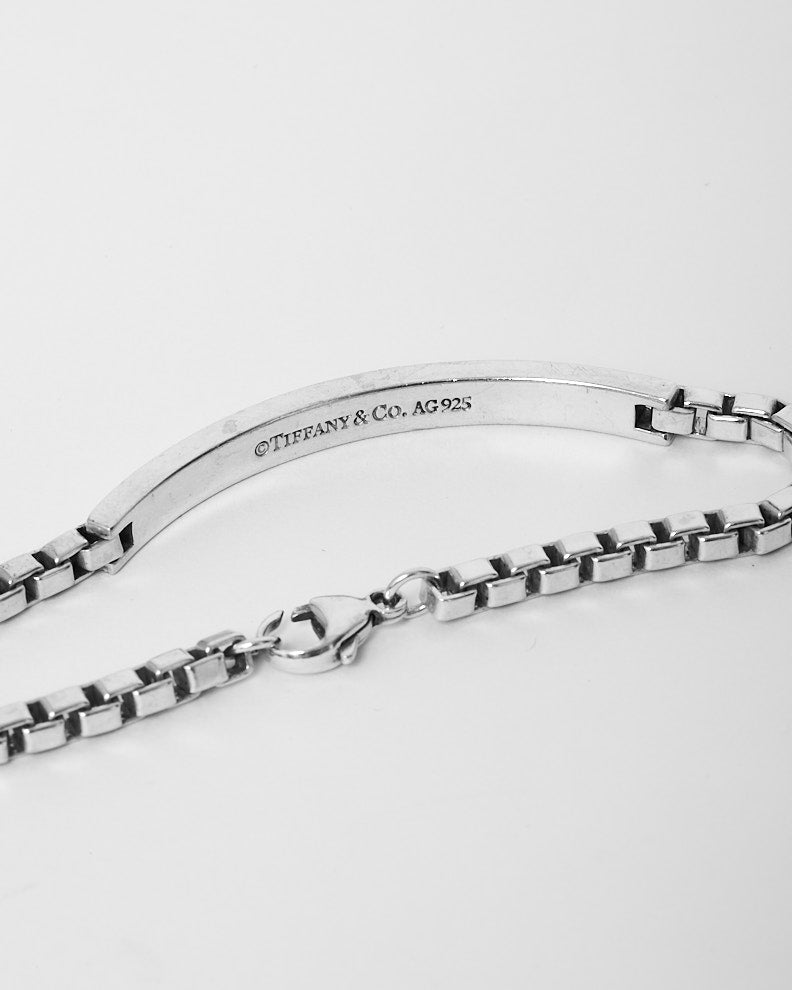 Tiffany & Co. Silver Venetian Interlocking Link ID Bracelet - Large