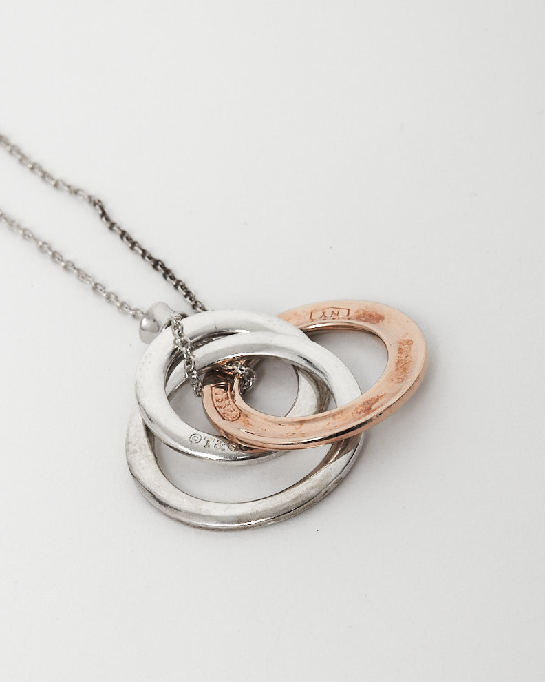 Tiffany & Co. Two Tone 1837 Interlocking Circles Pendant Necklace
