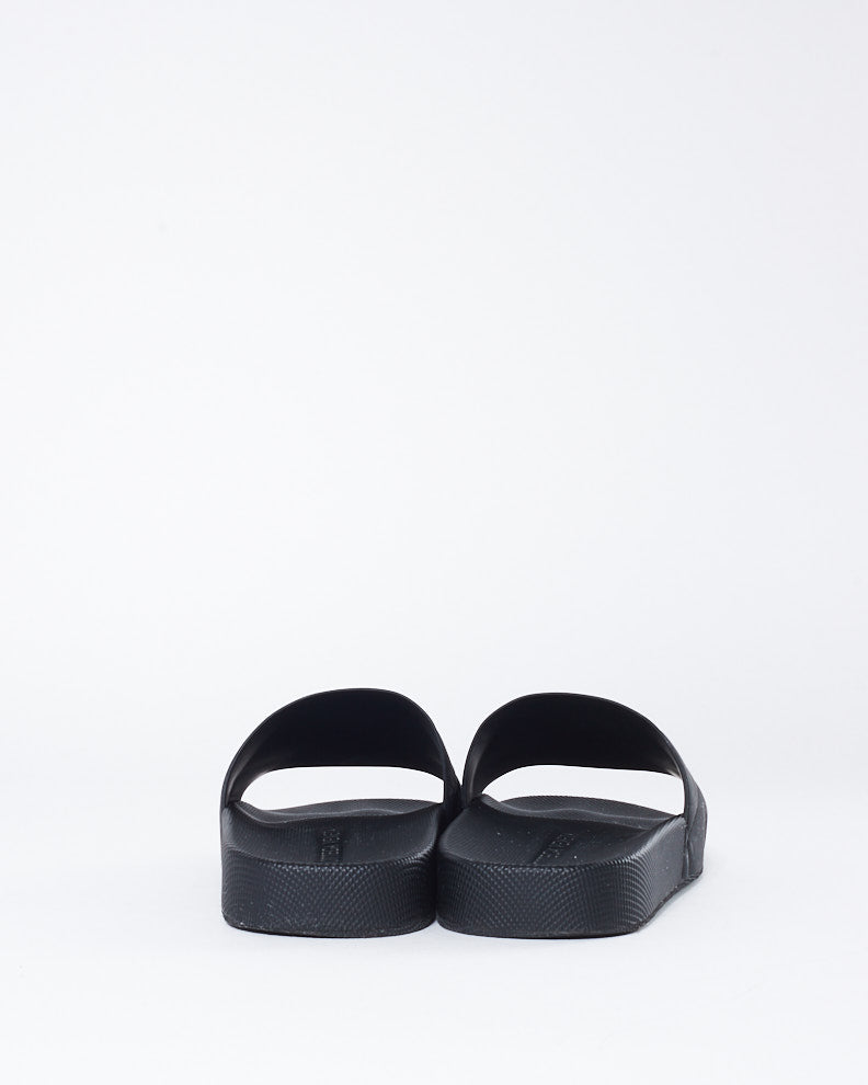 Bottega Veneta Black Embossed Rubber Slides - 37