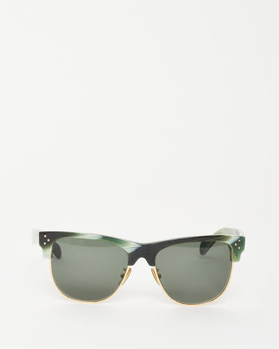 Celine Green and Gold Metal CL CL 40103U Clubmaster Wayfarer Sunglasses