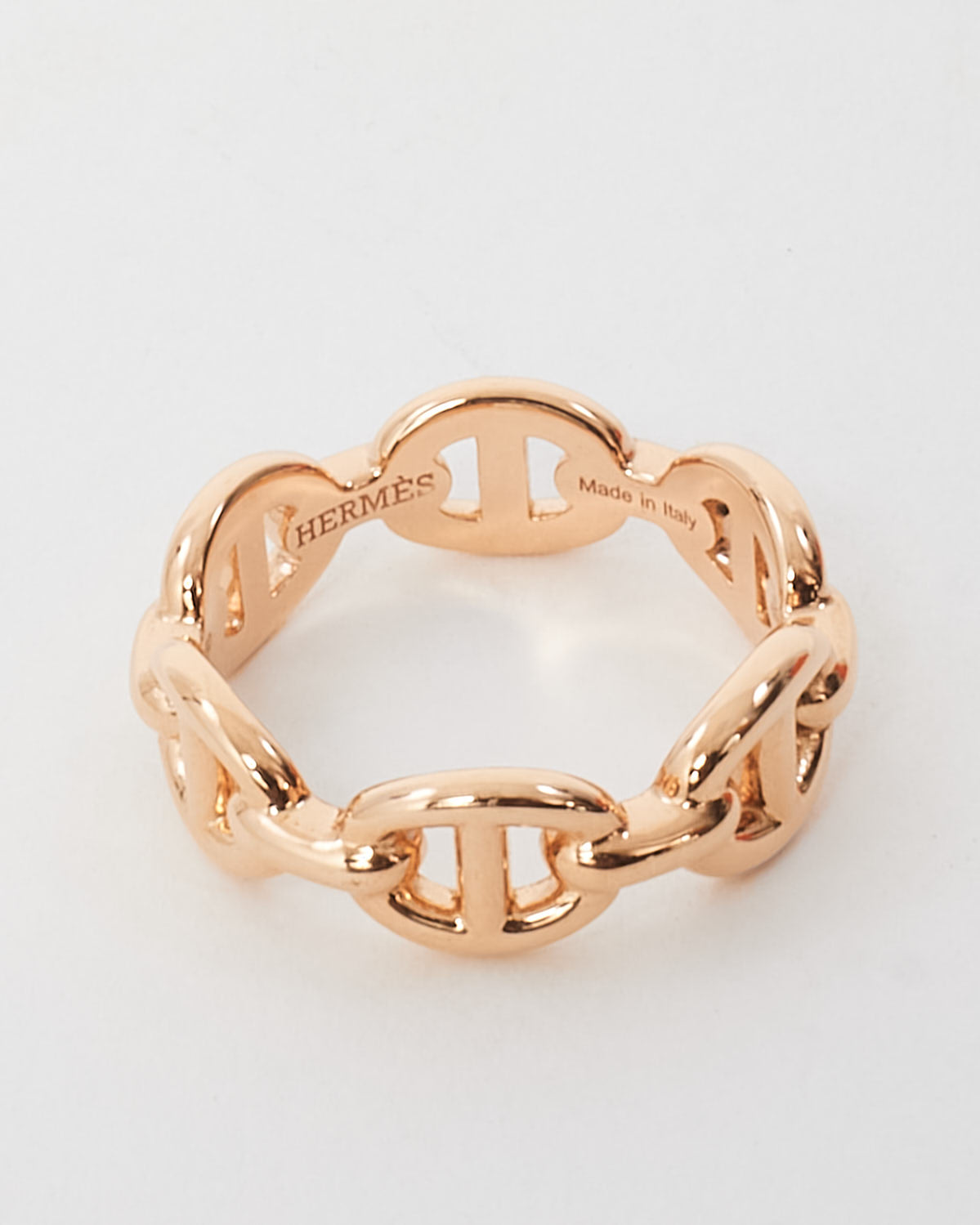 Hermès Rose Gold Small Chaine d'ancre Enchainee Ring - 47