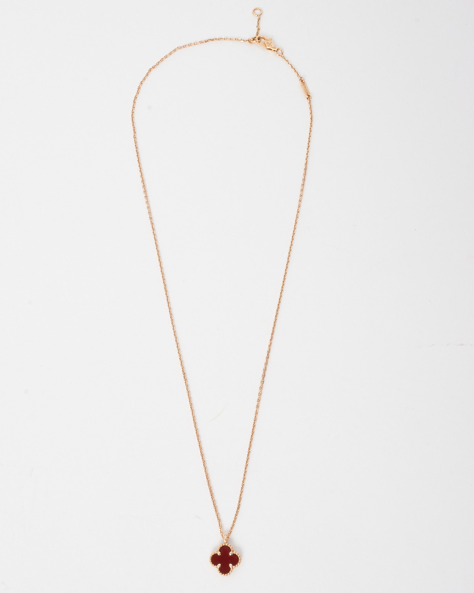 Buy Van Cleef Arpels 18K Rose Gold Carnelian Sweet Alhambra