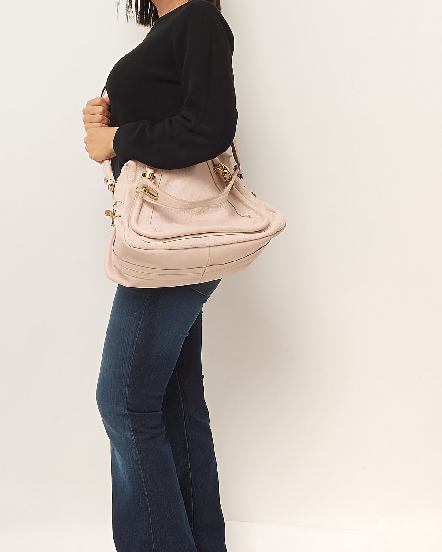 Chloé Light Pink Leather Partay Satchel 2Way Bag