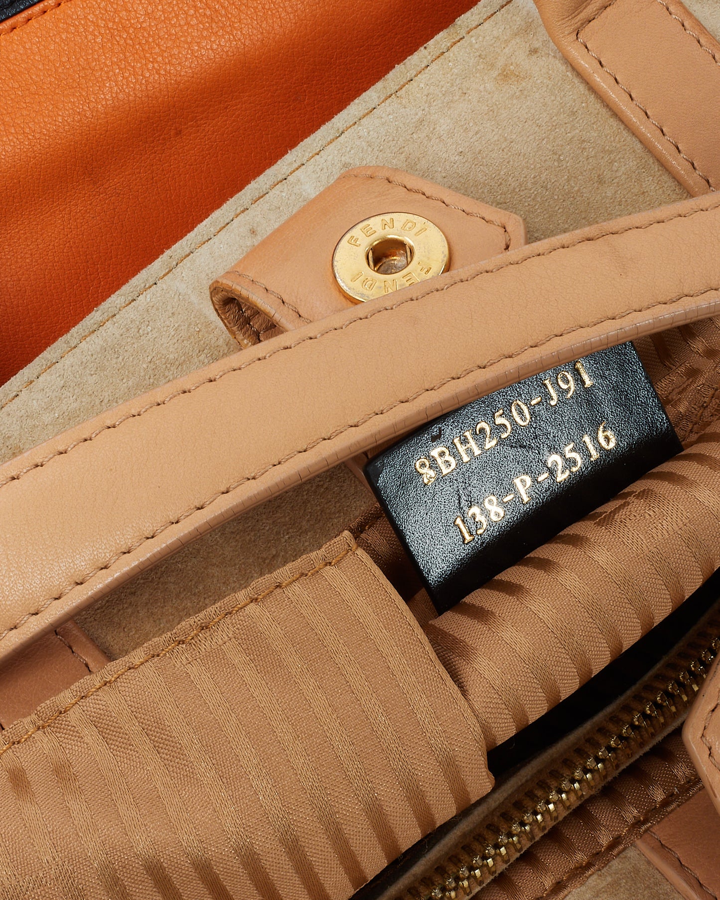 Fendi Orange Color Block Leather Medium 2Jours Bag