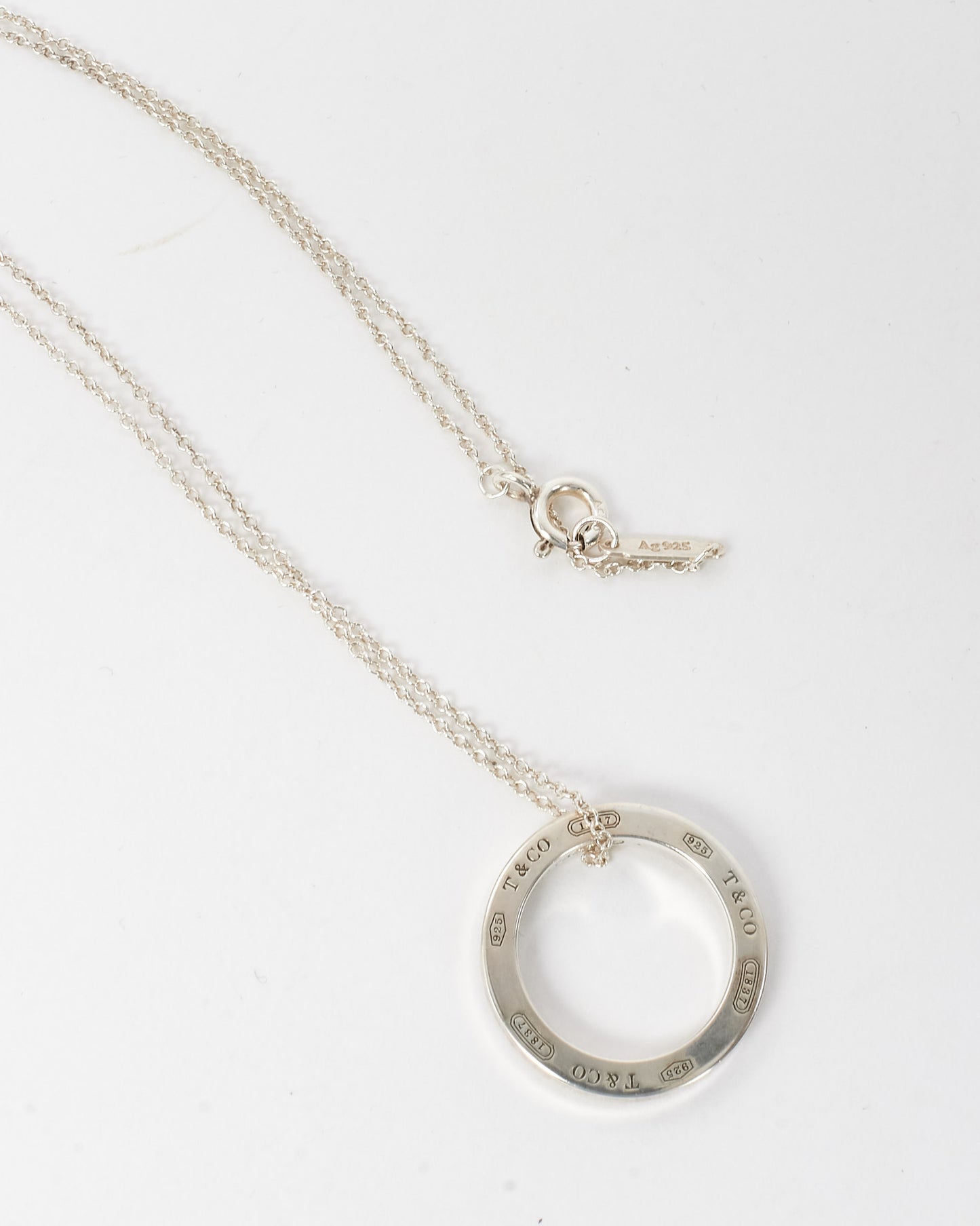 Tiffany & Co. Sterling Silver 1837 Circle Pendant Necklace