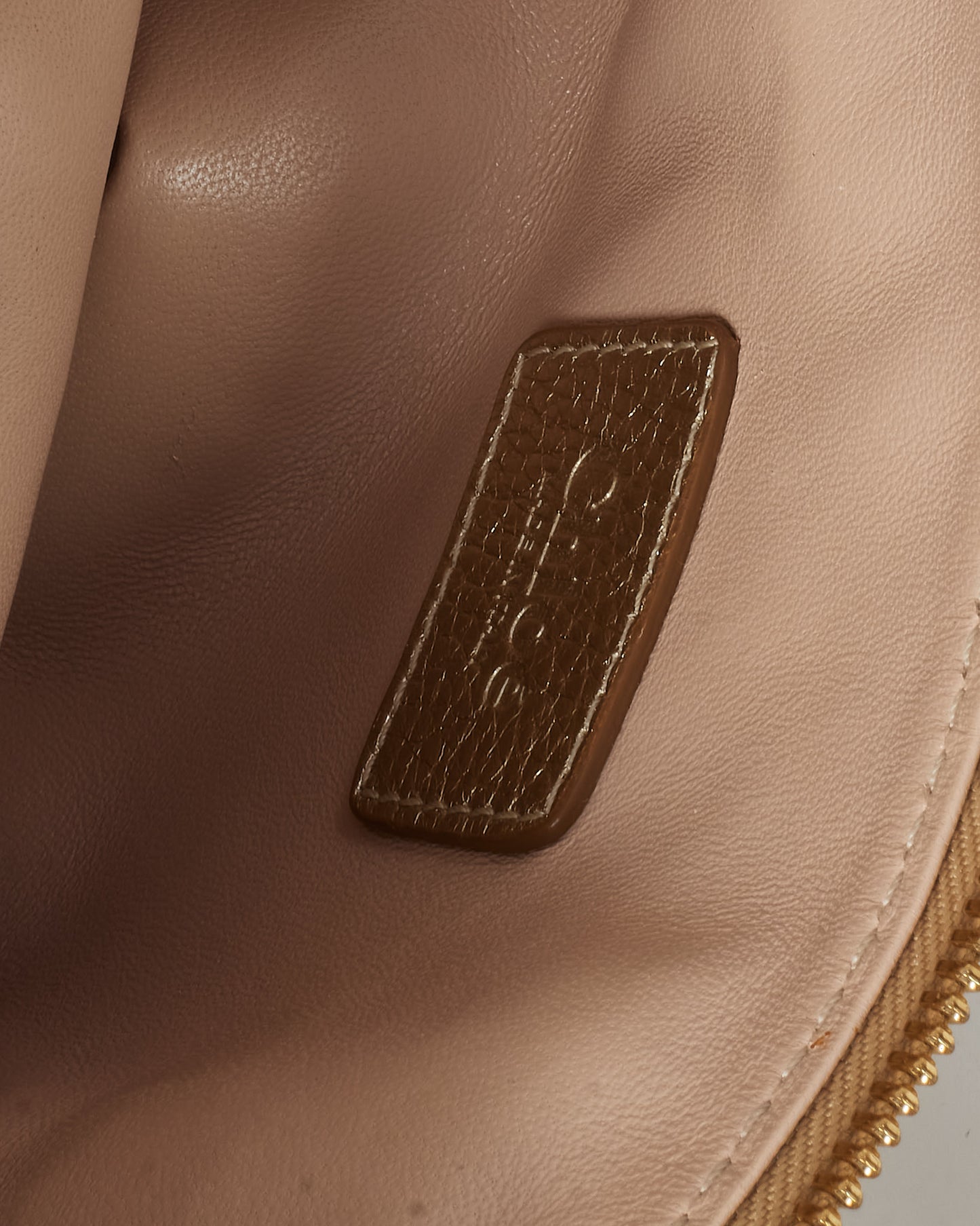 Chloé Metallic Gold & Tan Leather Mini Marcie Top Handle Bag with Strap