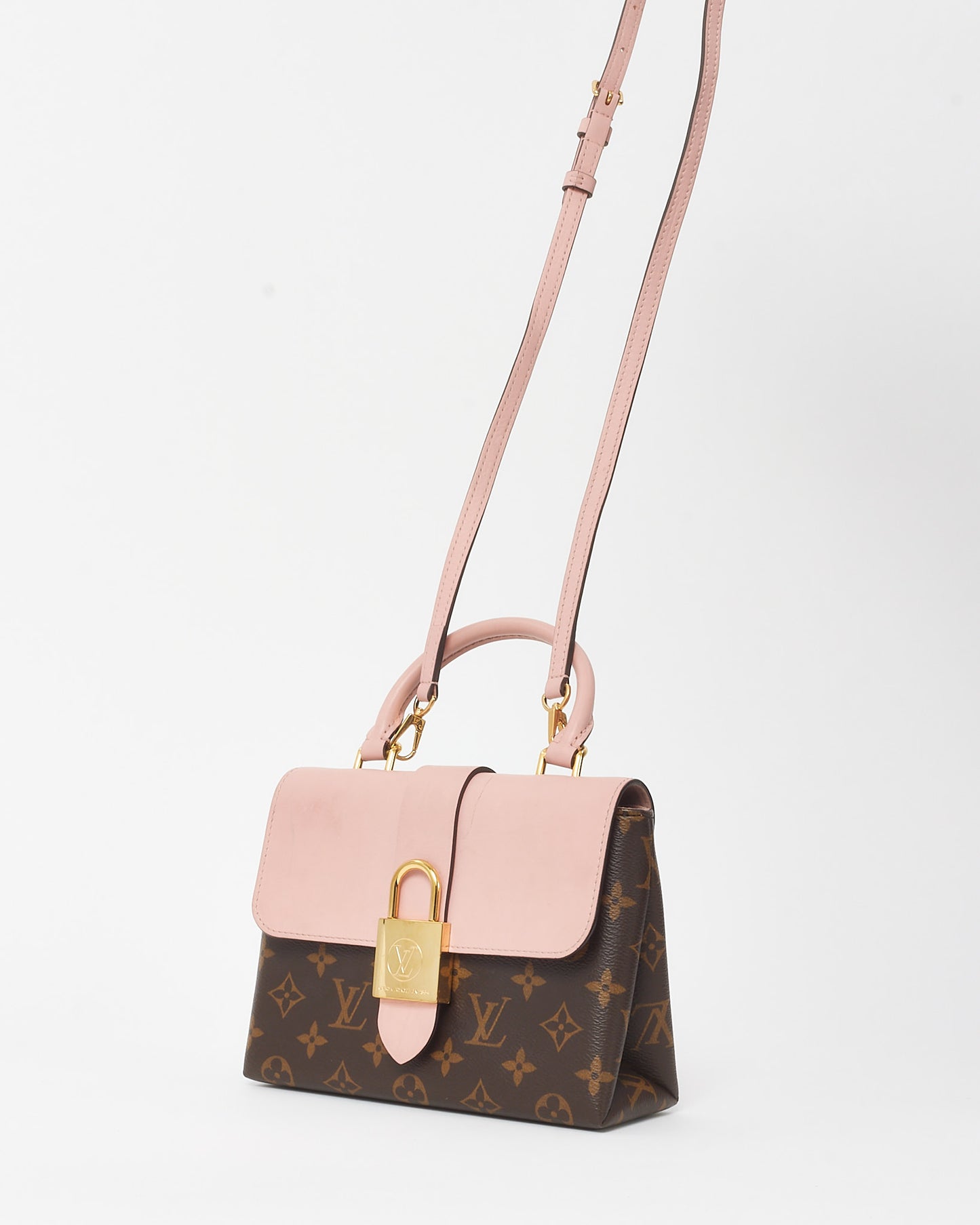 Louis Vuitton Pink Monogram Locky BB Top Handle Bag with Strap
