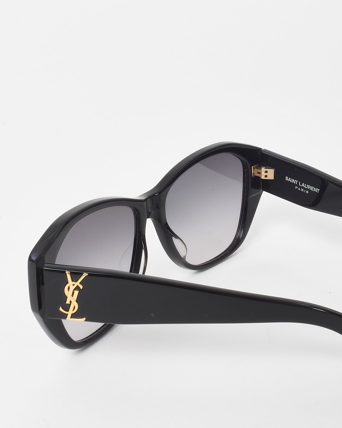 Saint Laurent Black SLM8 YSL Logo Cat Eye Sunglasses