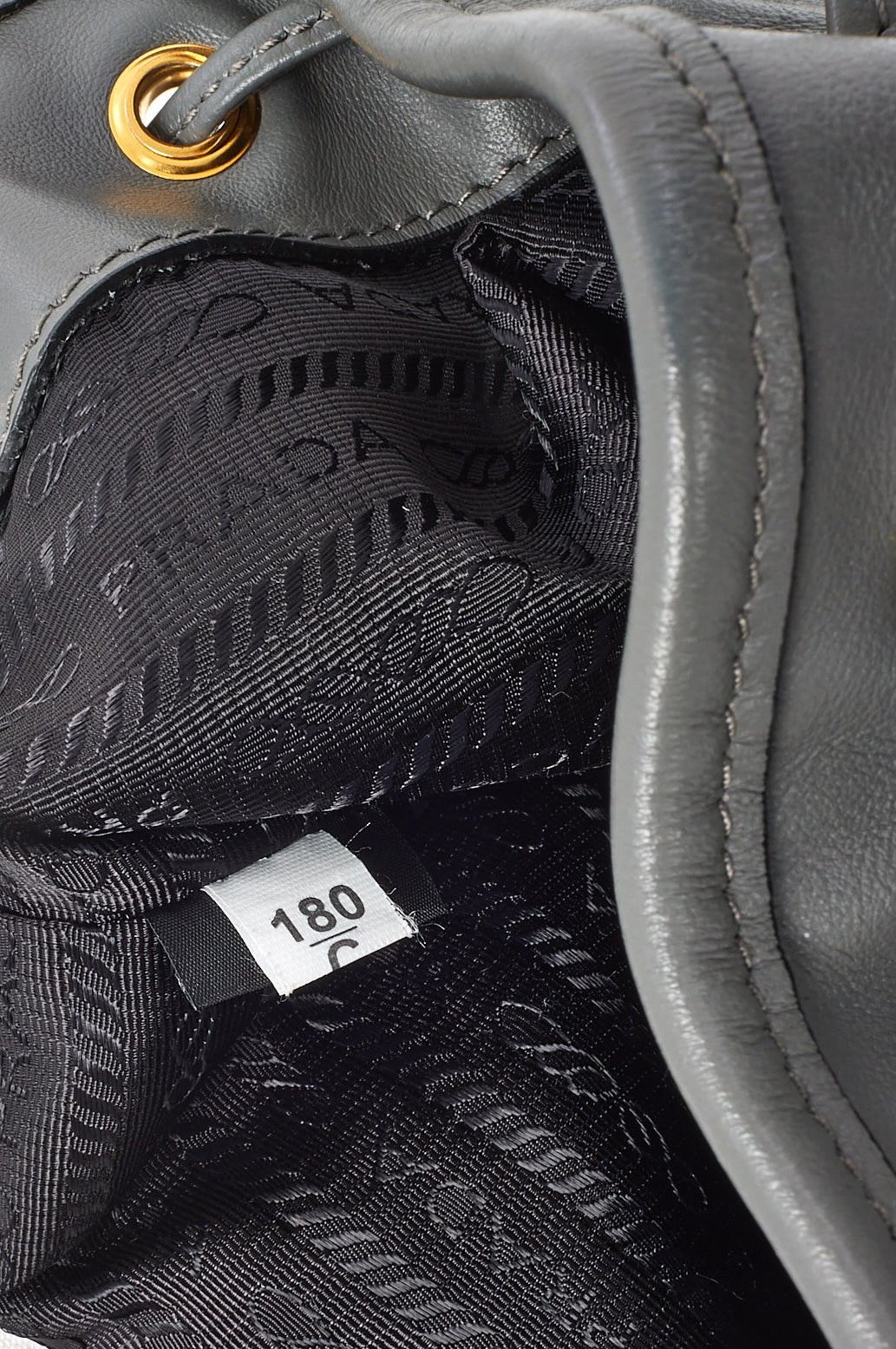 Prada Grey Marmo Light Calfskin Leather Duet Bucket Crossbody Bag